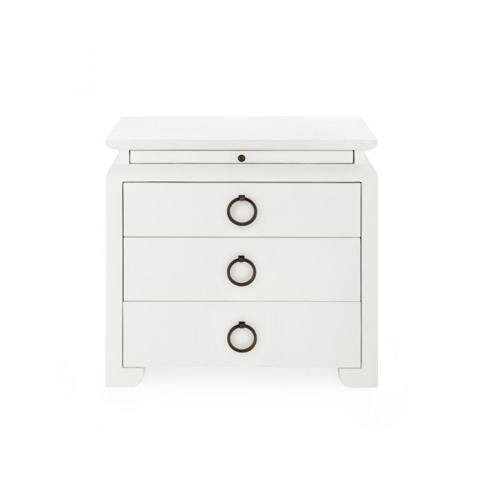 Villa & House Elina Luxury 3-Drawer Side Table with Pull-Out Tray