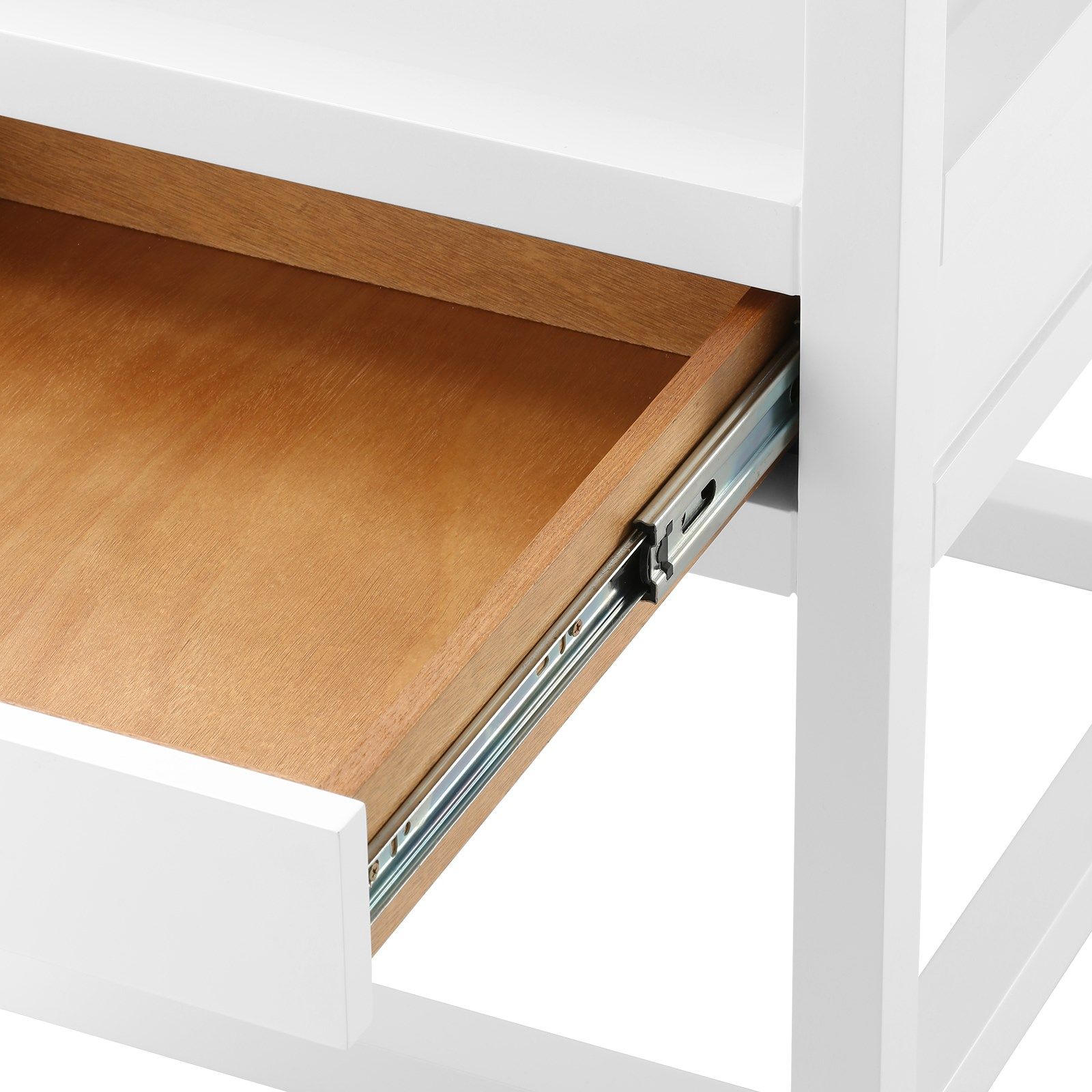 Villa & House Newport Stylish 1-Drawer Side Table with Brass Ring Pull
