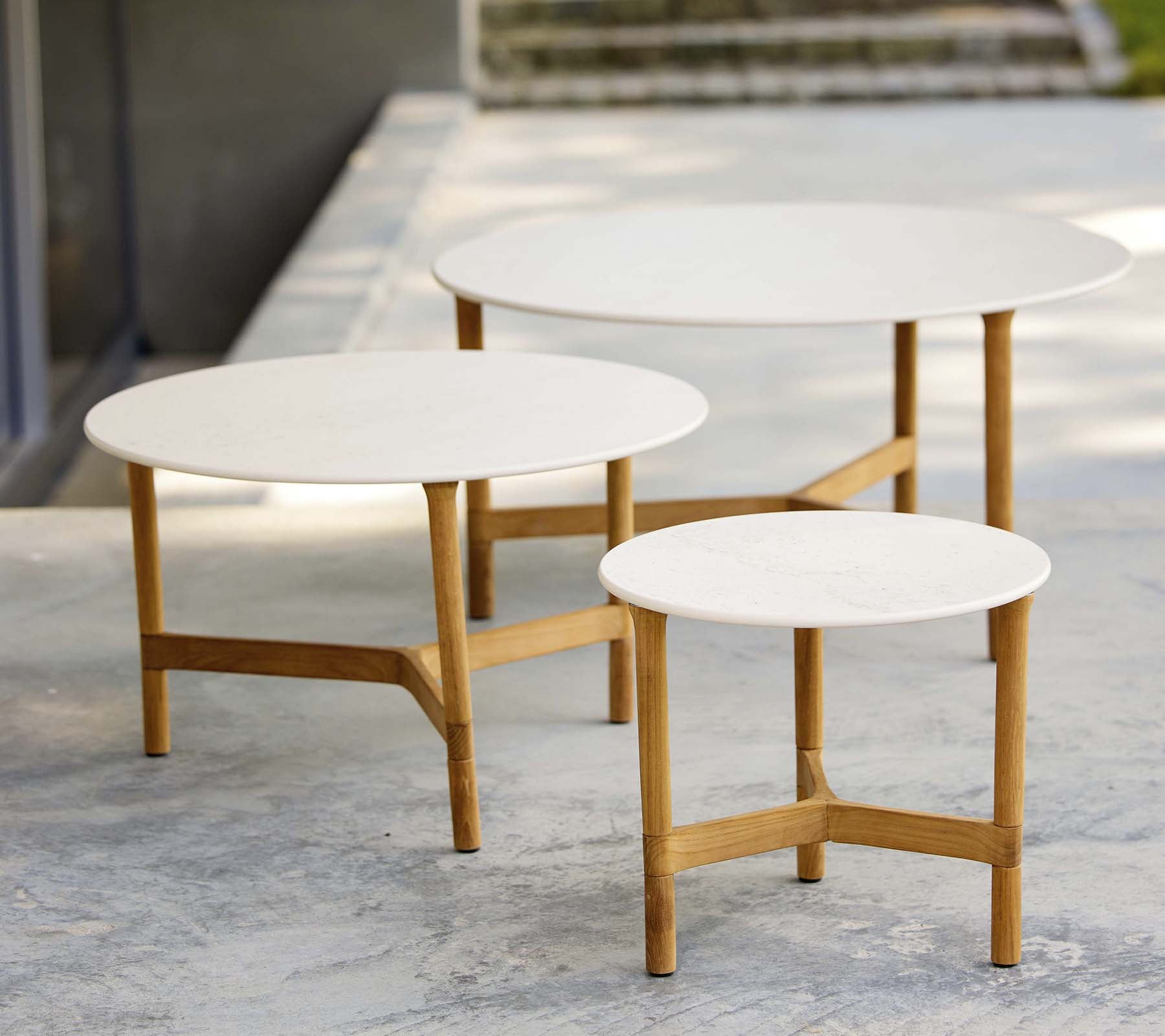 Large Teak Cane-line Twist Coffee Table for Indoor and Outdoor
