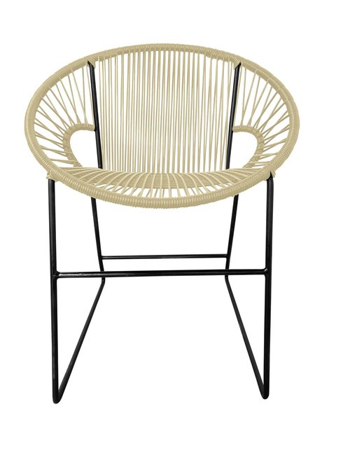 Stylish Black Frame Innit Puerto Dining and Side Chair for Indoor and Outdoor Use