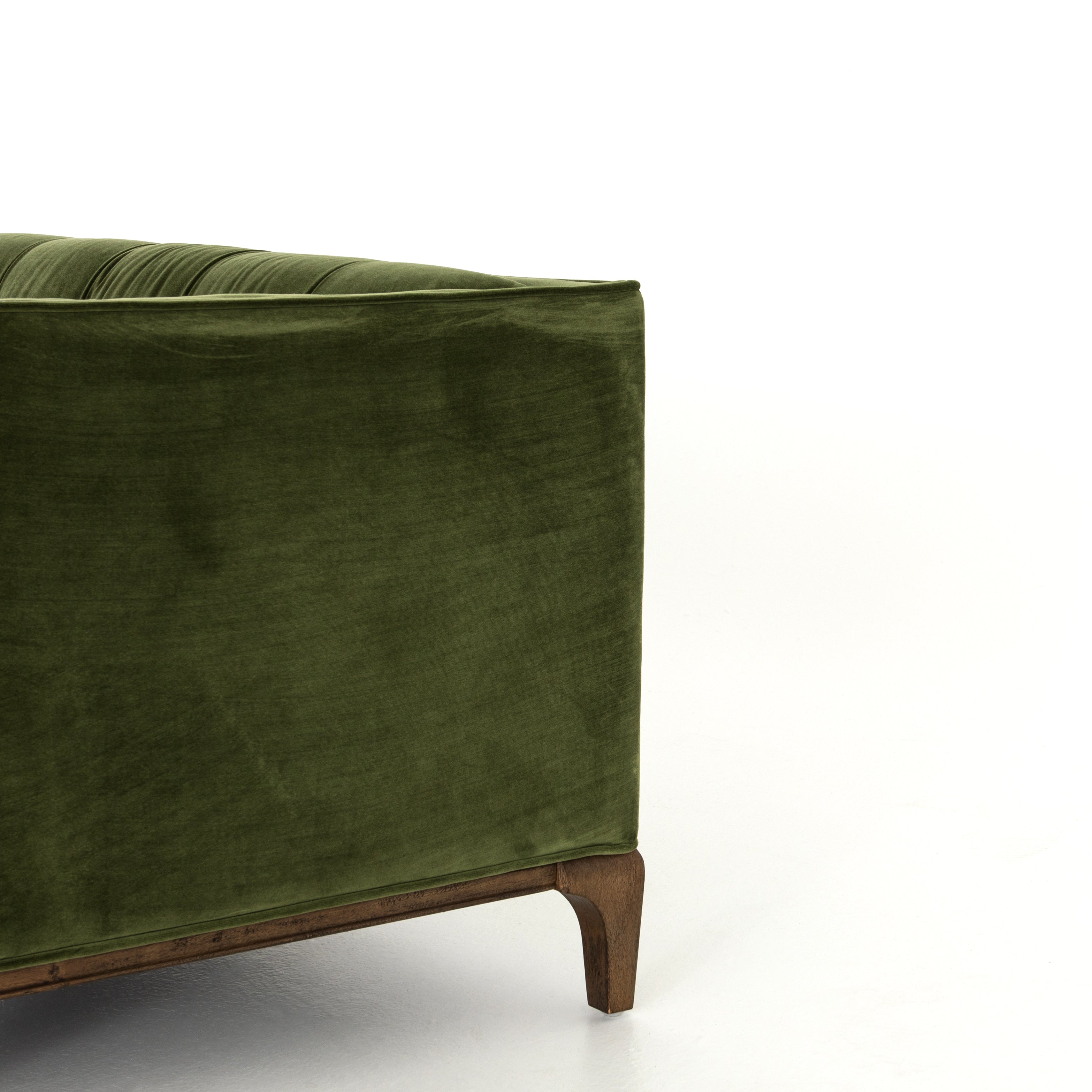 Four Hands 91-Inch Dylan Sofa in Top-Grain Leather or Sapphire Olive Fabric