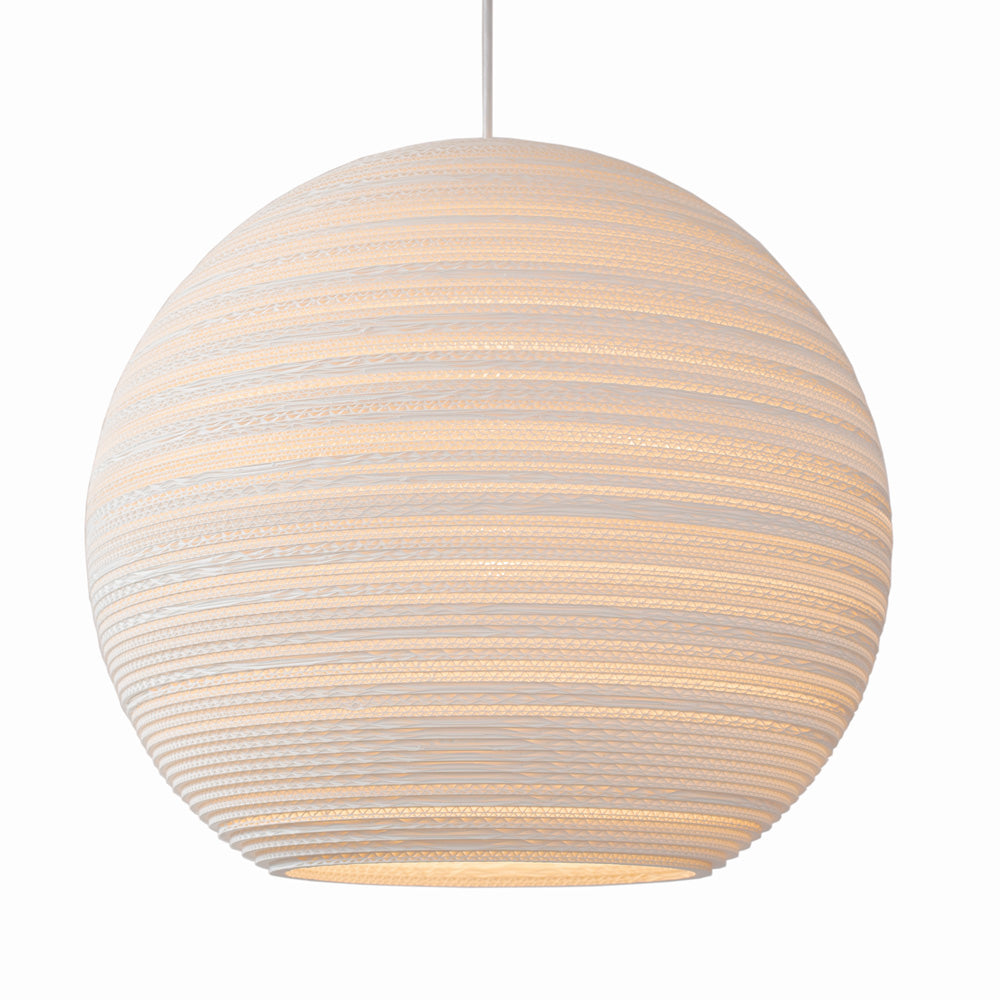 Graypants Recycled Cardboard Moon-Shaped Pendant Scraplight
