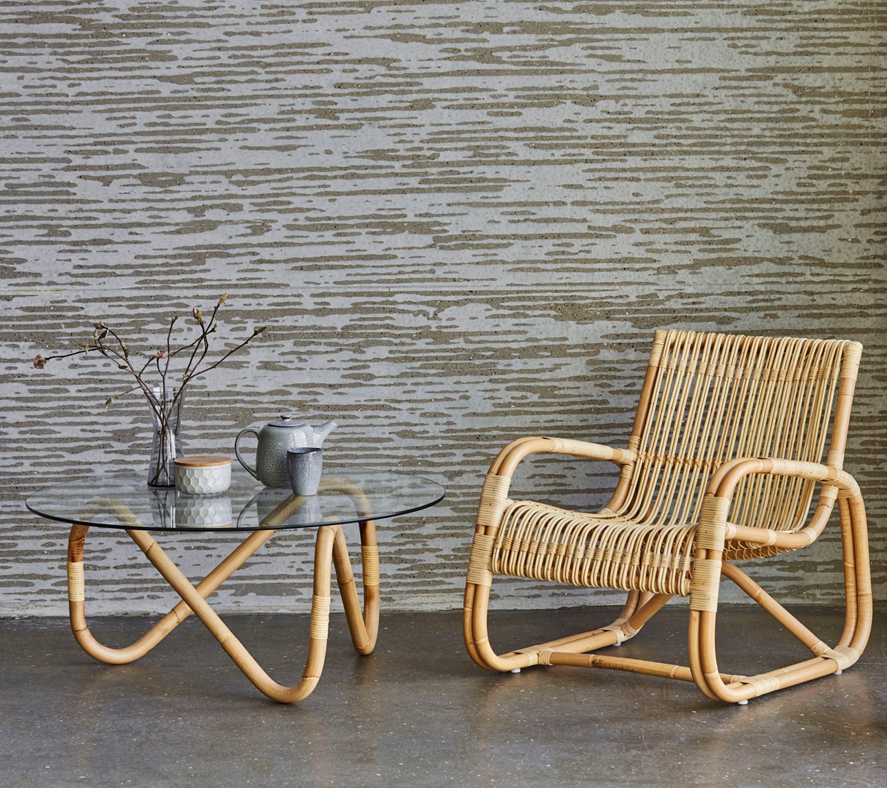 Stylish Cane-line Wave Indoor Coffee Table with Retro Look