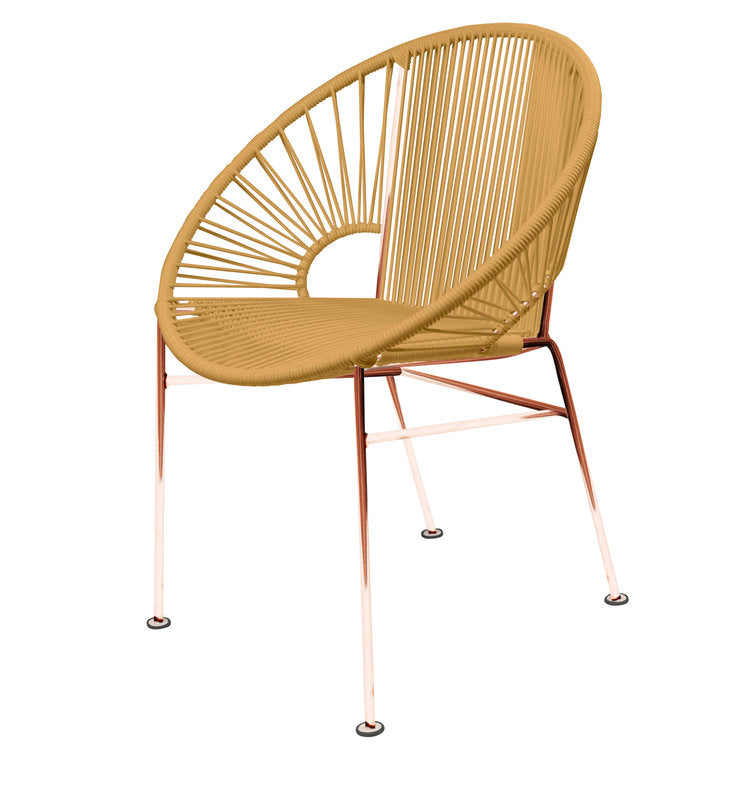 Stylish Innit Concha Dining and Café Chair with a Rustic Copper Frame