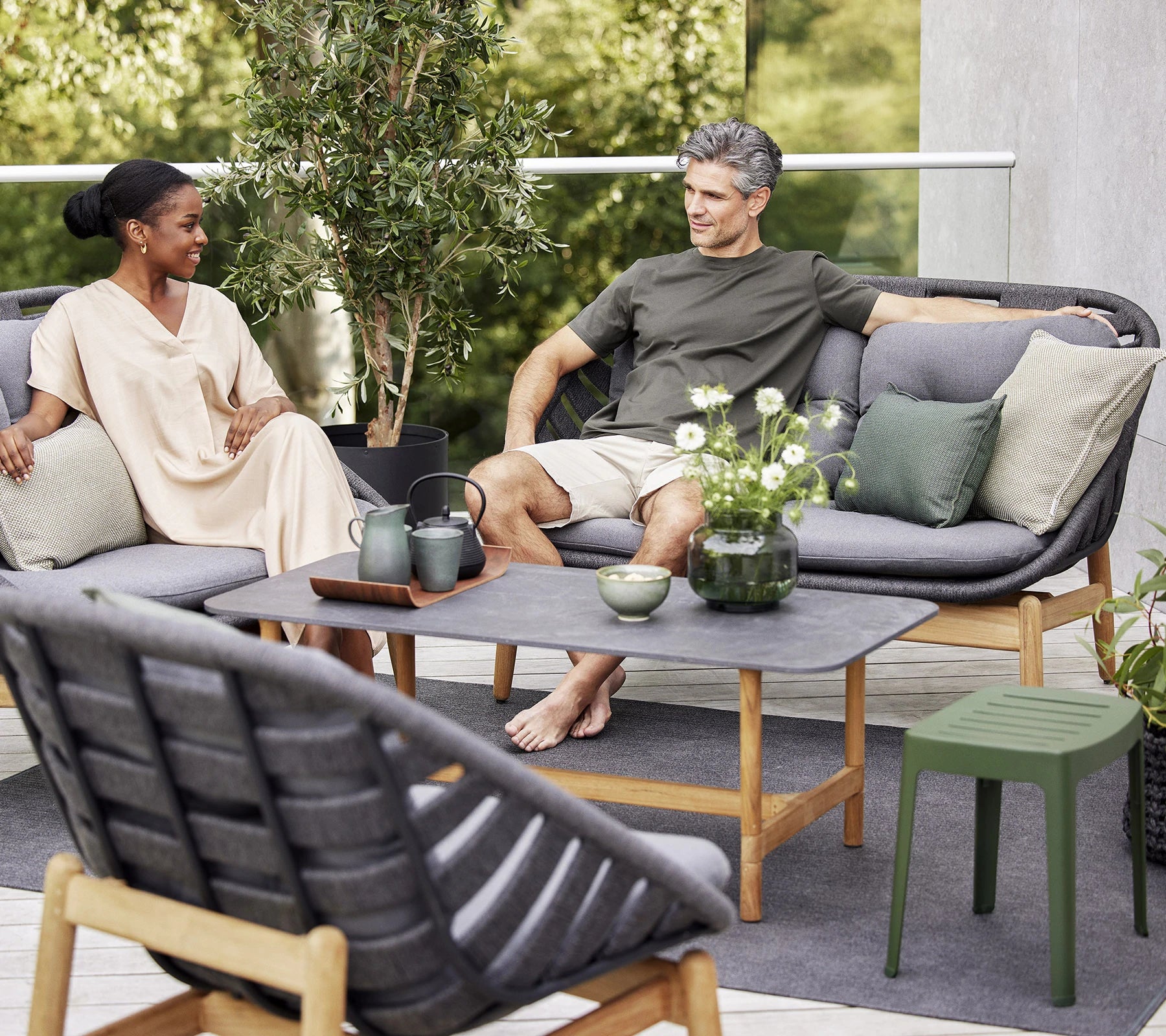 Cane-line Strington Outdoor Lounge Chair for Relaxing in Small Spaces