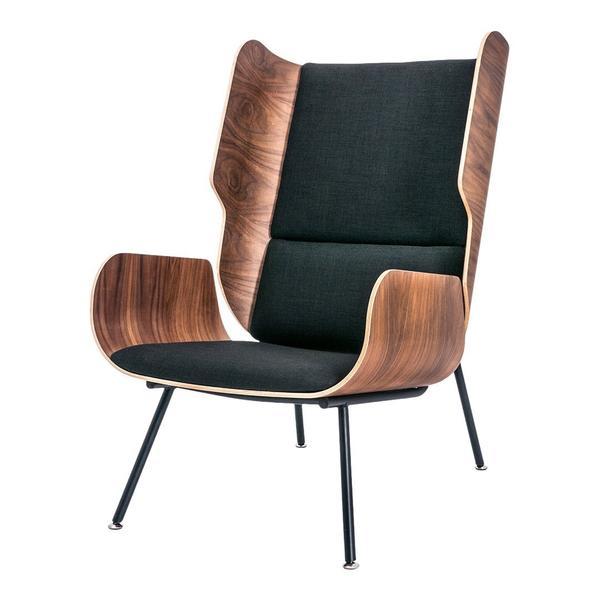 GUS Modern Contemporary Elk Chair with Walnut or Ash Veneer