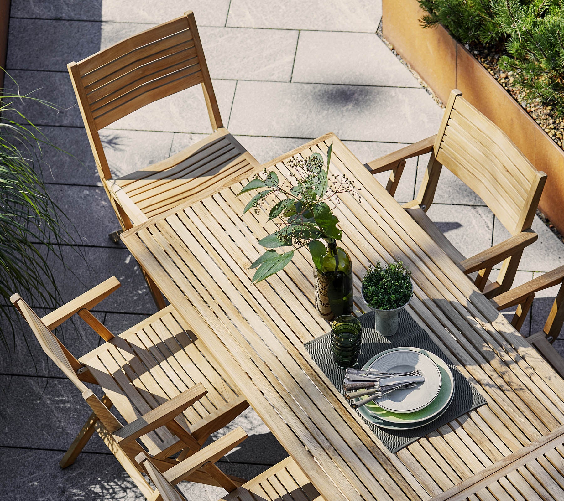 Cane-line High - Quality Teak Flip Folding Chair for Outdoor Use