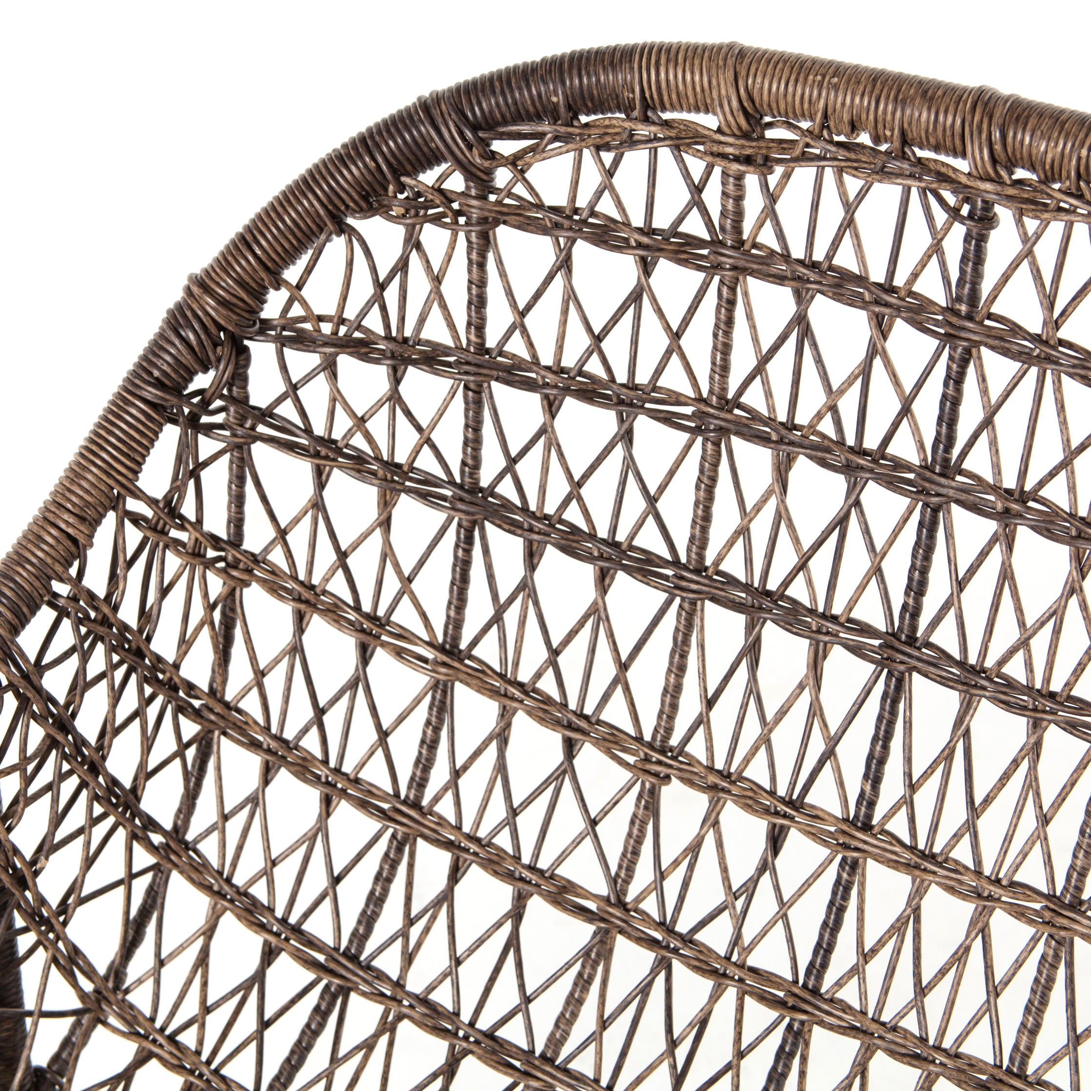 Four Hands Bandera Modern Outdoor Woven Club Chair with Black Iron Base