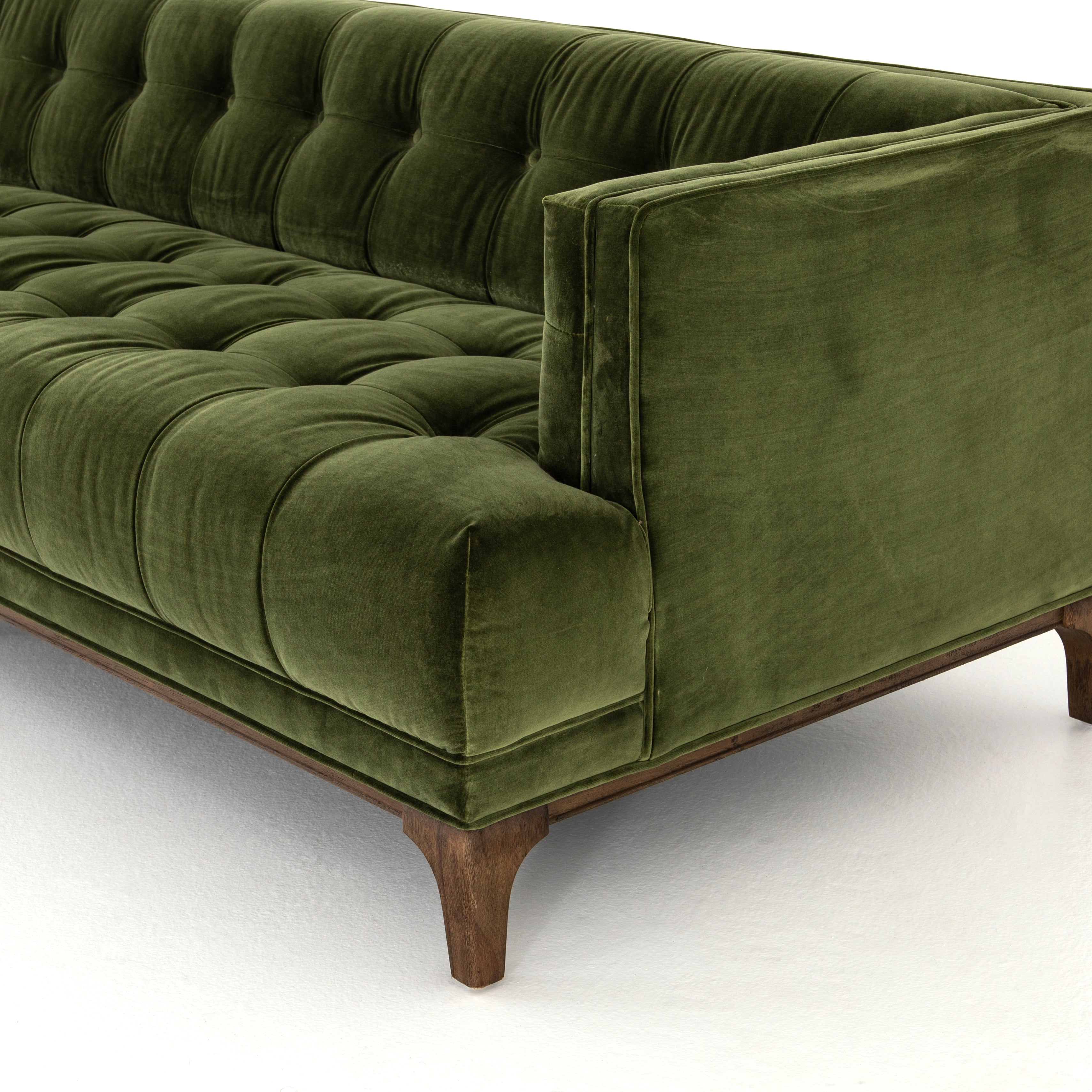 Four Hands 91-Inch Dylan Sofa in Top-Grain Leather or Sapphire Olive Fabric