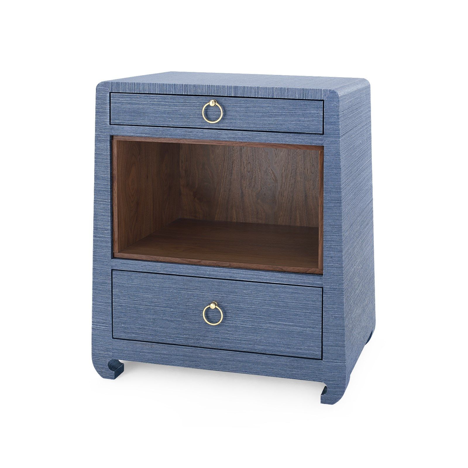 Villa & House Ming Flax Brown 2-Drawer Side Table with Elegant Design