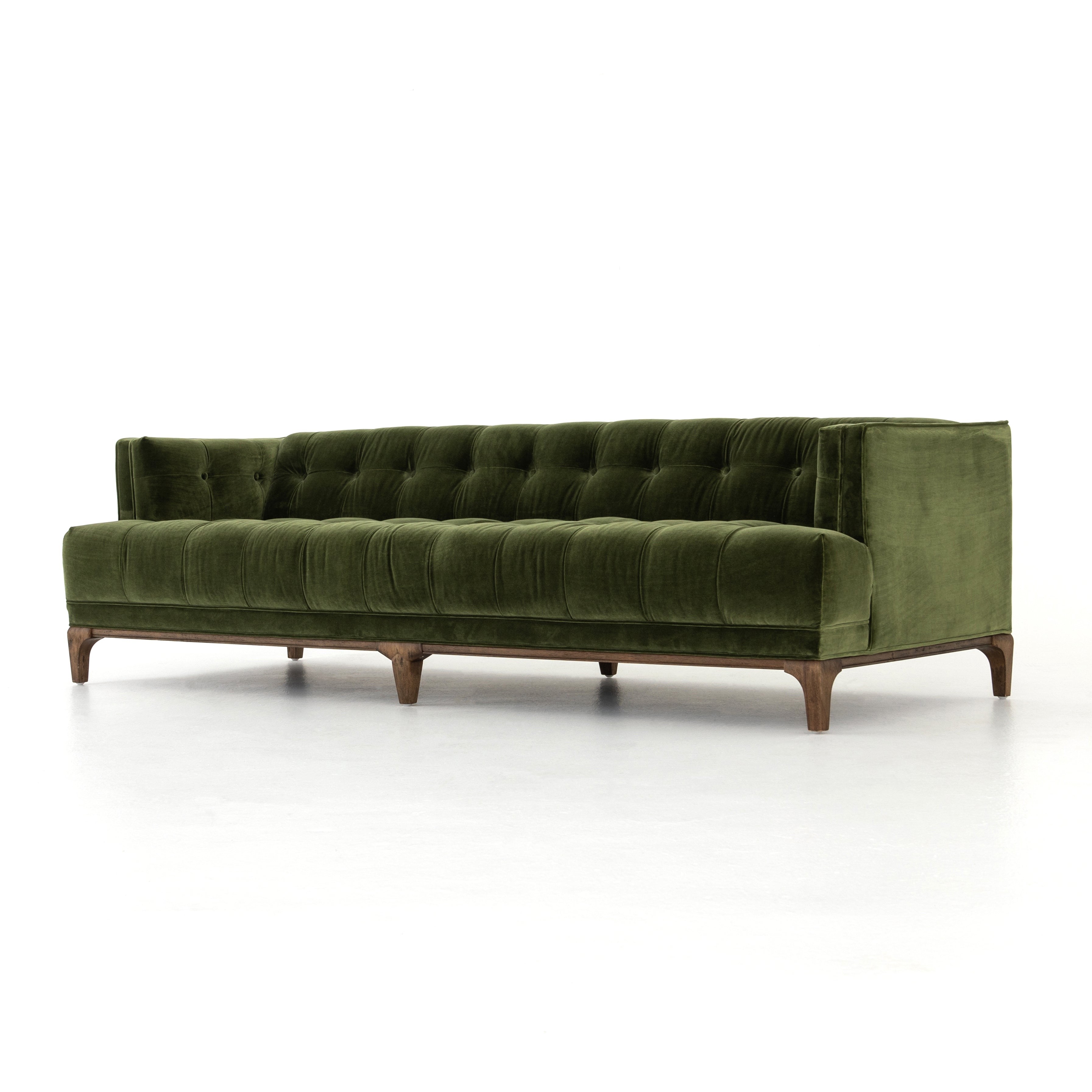 Four Hands 91-Inch Dylan Sofa in Top-Grain Leather or Sapphire Olive Fabric