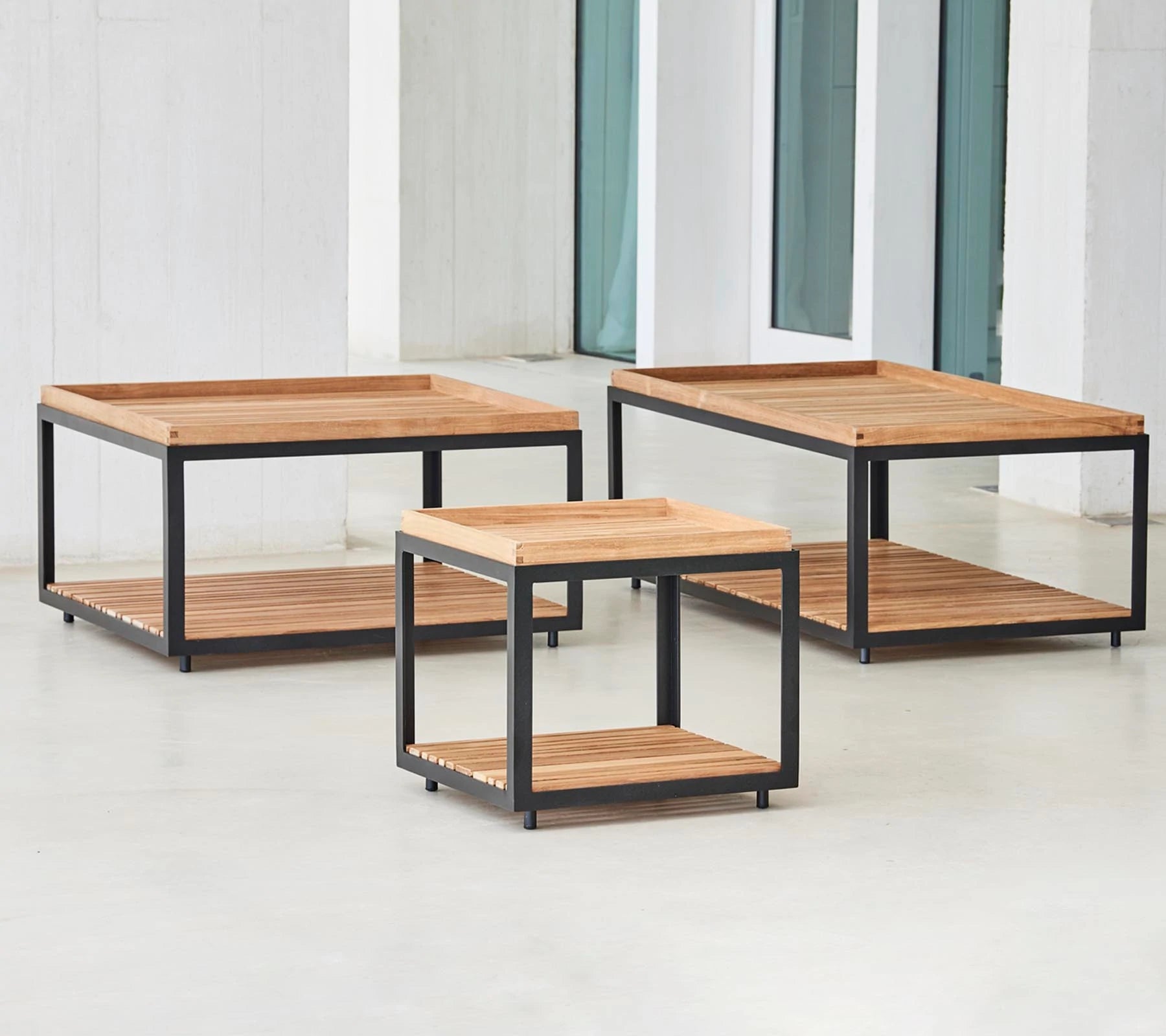 Cane-line Rectangular Level Coffee Table Base with Elegant Design