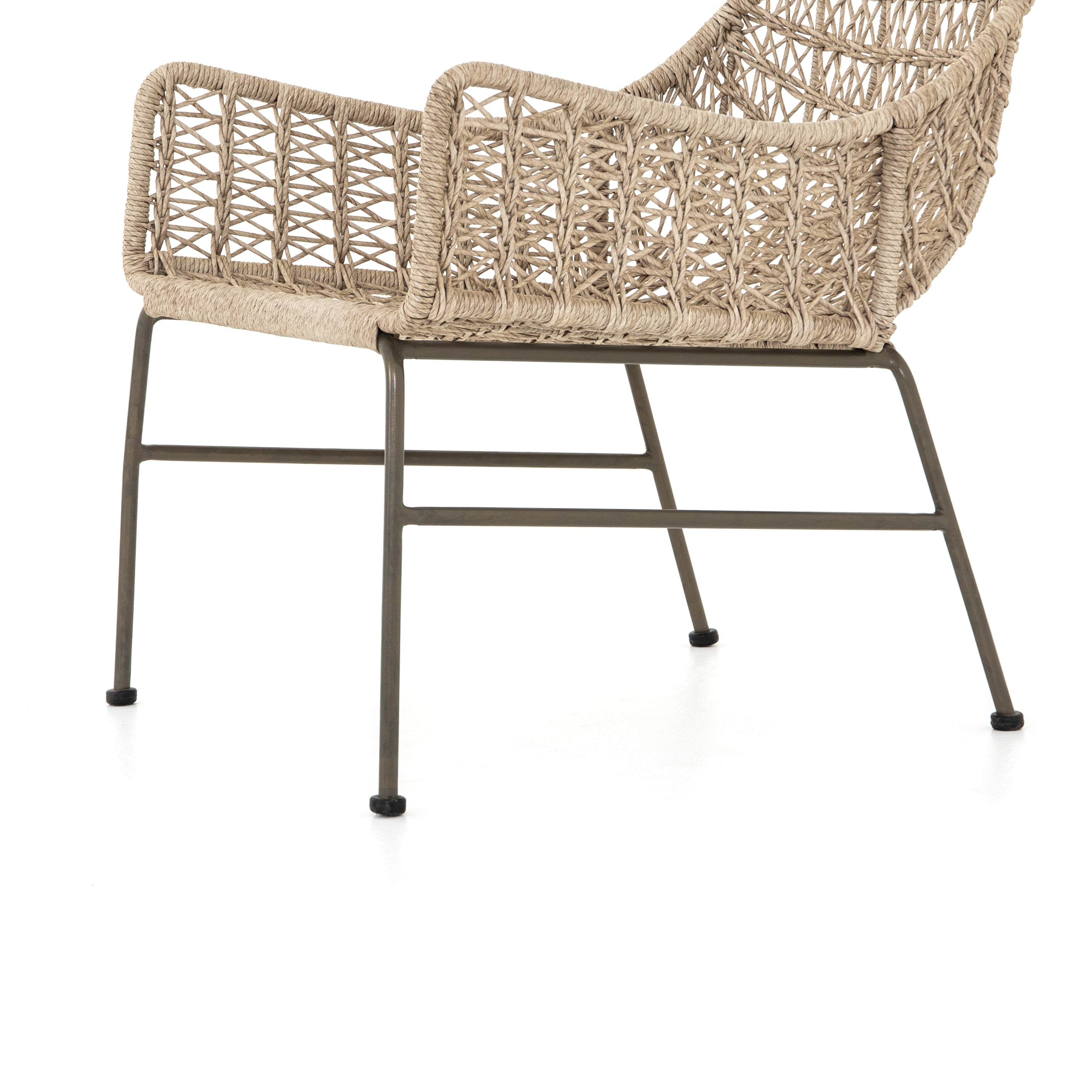 Four Hands Bandera Modern Outdoor Woven Club Chair with Black Iron Base