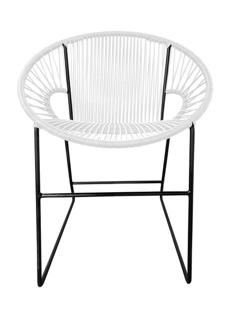 Stylish Black Frame Innit Puerto Dining and Side Chair for Indoor and Outdoor Use