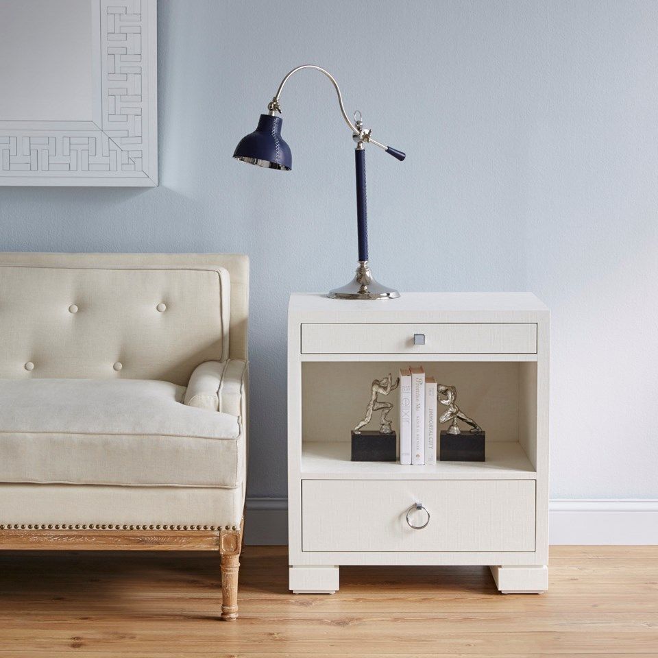 Villa & House Frances 2-Drawer Luxury Side Table in Navy, Black or White