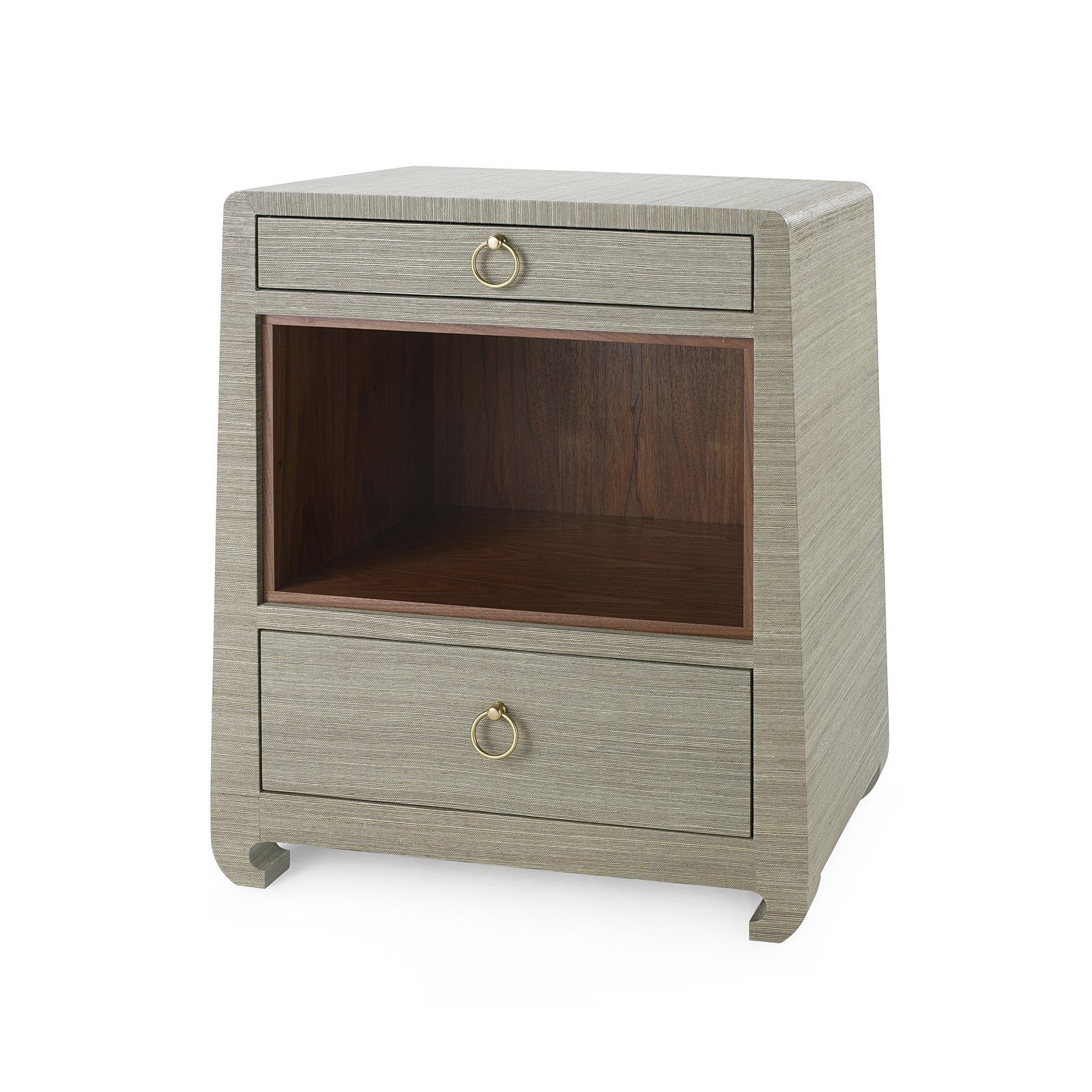 Villa & House Ming Flax Brown 2-Drawer Side Table with Elegant Design