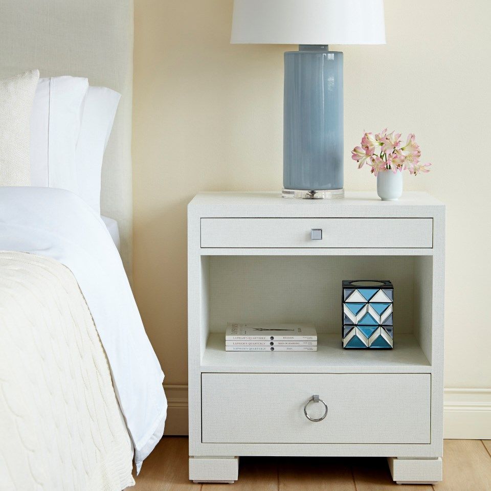 Villa & House Frances 2-Drawer Luxury Side Table in Navy, Black or White