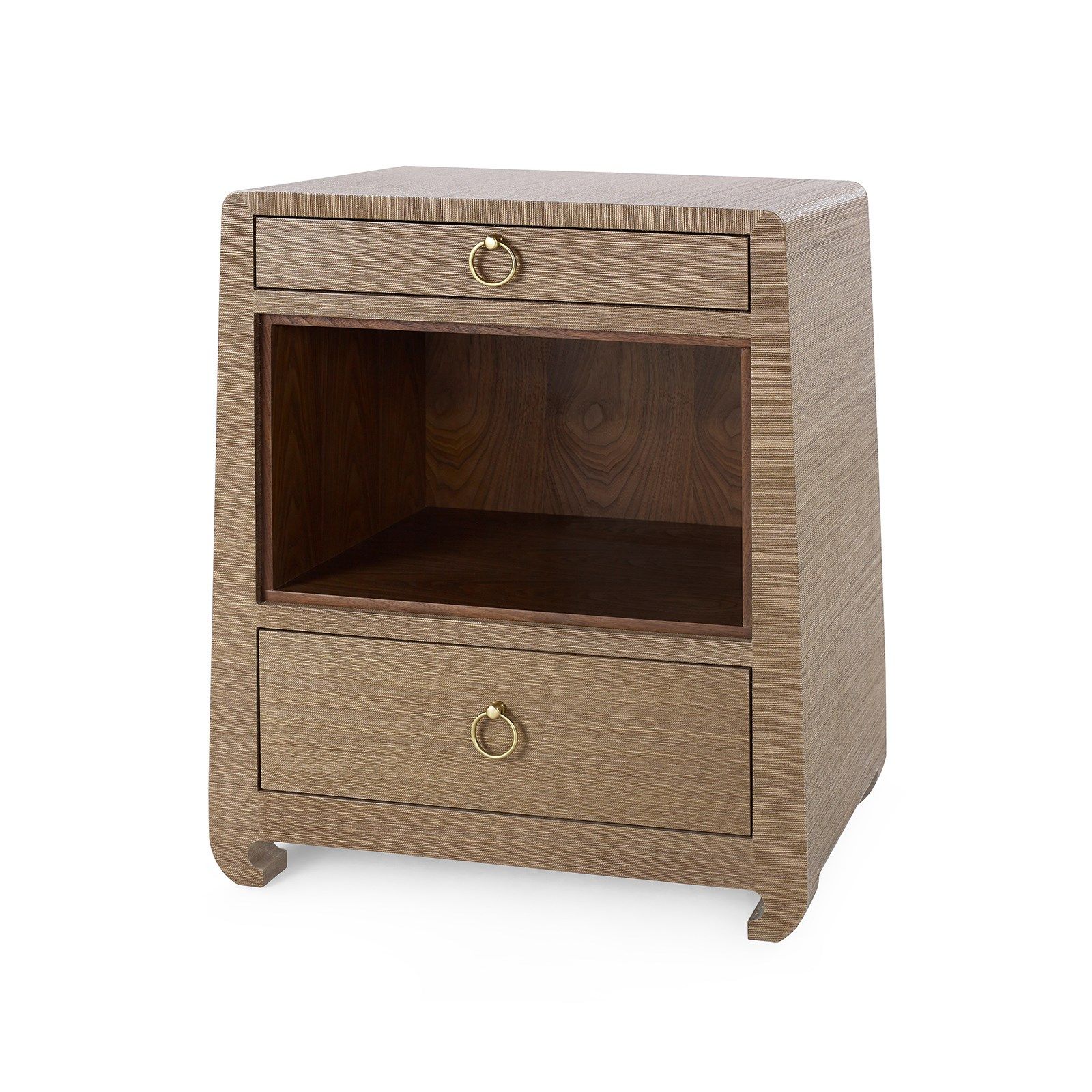Villa & House Ming Flax Brown 2-Drawer Side Table with Elegant Design
