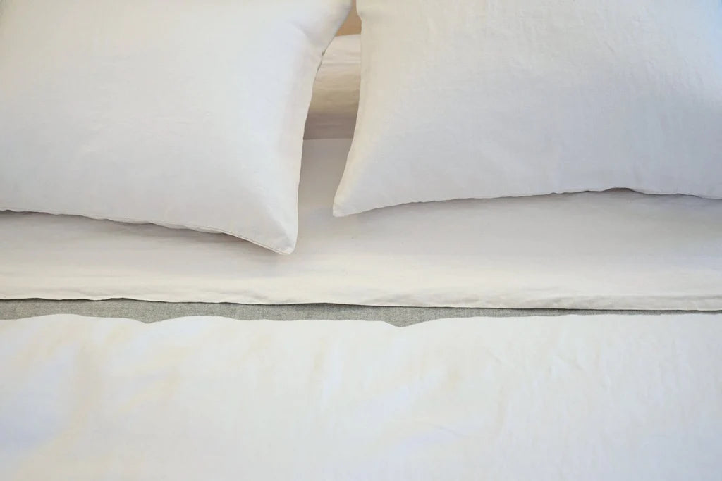 New York-Designed 55% Linen 45% Cotton Soft Flat Sheet