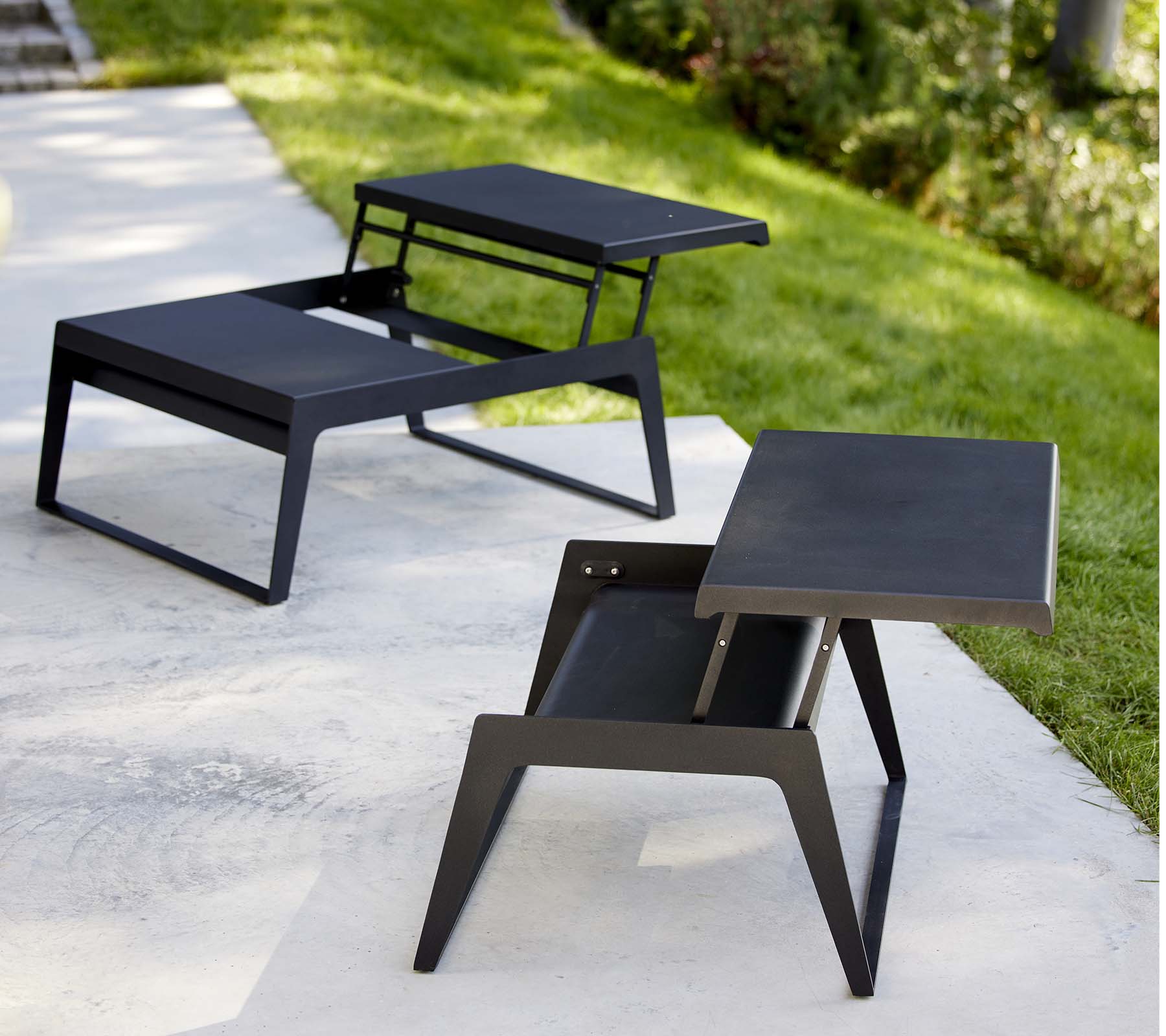 Cane-line Dual Adjustable Height Chill-Out Modern Coffee Table