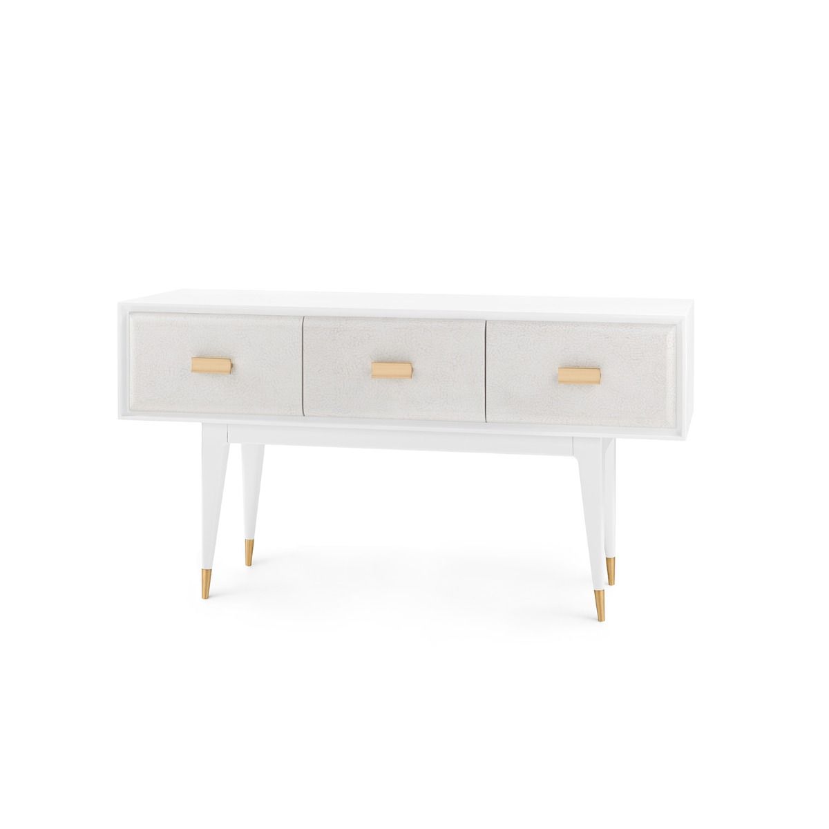 Villa & House Elisa 3 - Drawer Eggshell Console Table in Mottled Gray