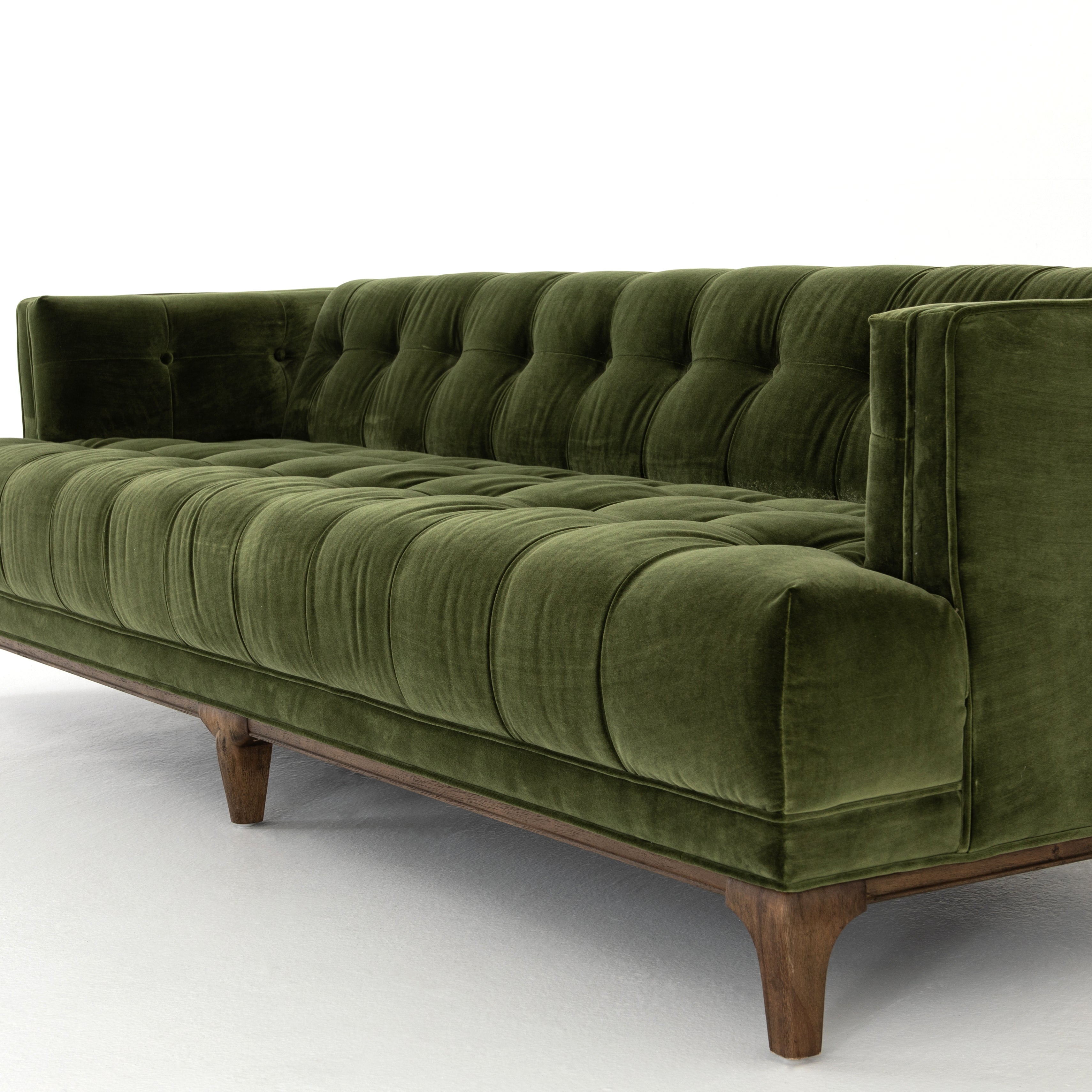 Four Hands 91-Inch Dylan Sofa in Top-Grain Leather or Sapphire Olive Fabric
