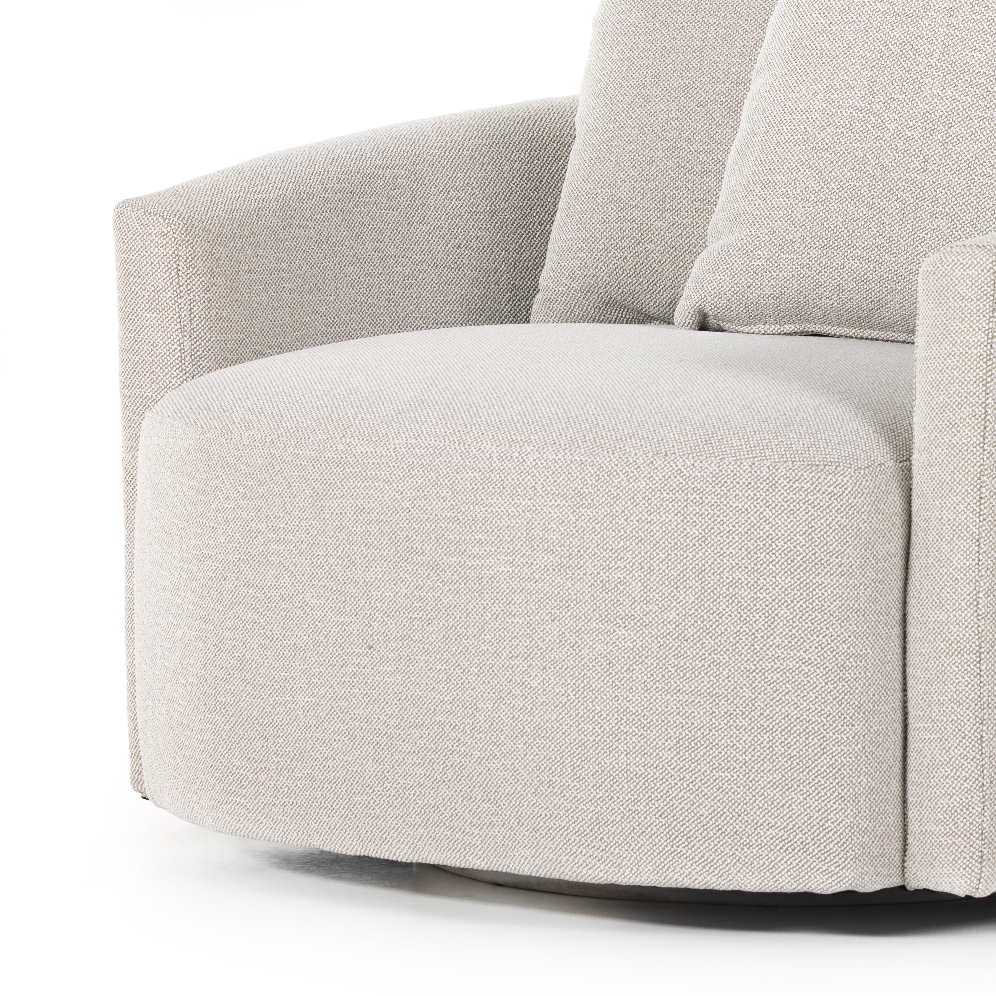 Four Hands Chloe 360-Degree Swiveling U-Shape Accent Chair with Throw Pillows