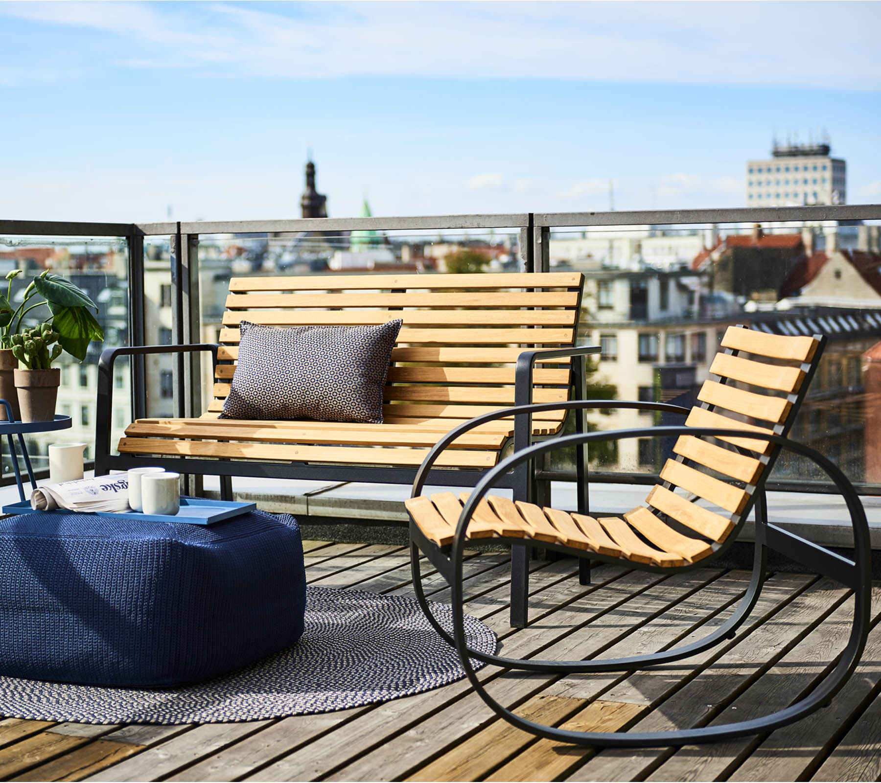 Cane-line Parc Teak Rocking Chair - Comfortable and Stylish for Outdoor Use