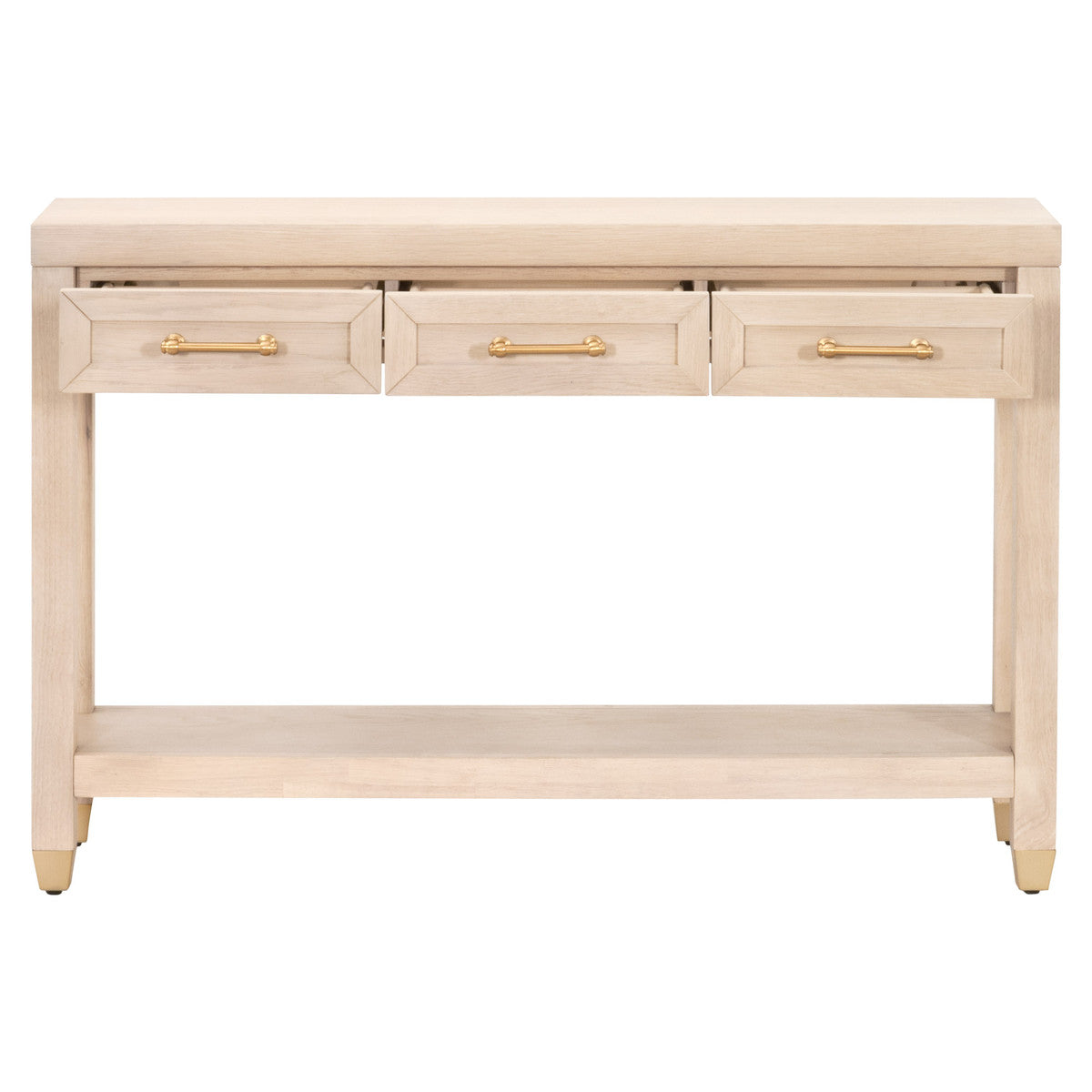 Essentials For Living's Elegant Stella Light Honey Oak Narrow Console Table