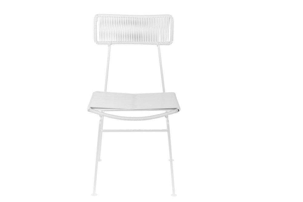 Innit's Charming White-Frame Hapi Indoor/Outdoor Dining Chair