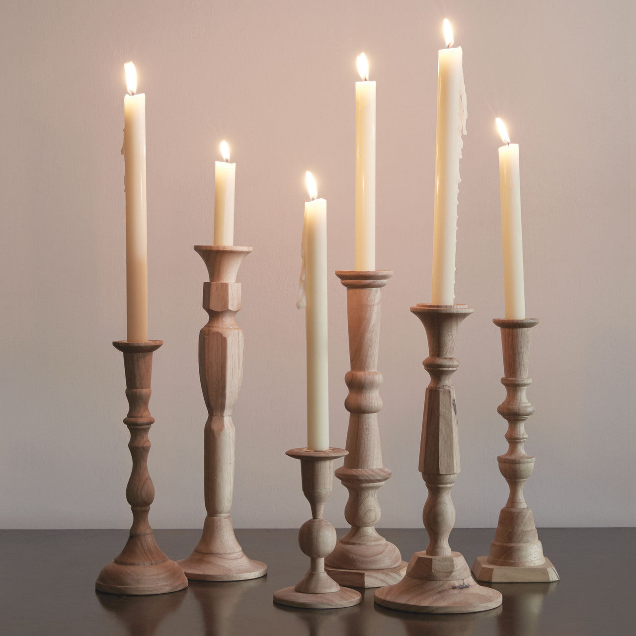 Elegant Georgian-Style Single Candlestick, No. 3 with Unique Silhouettes