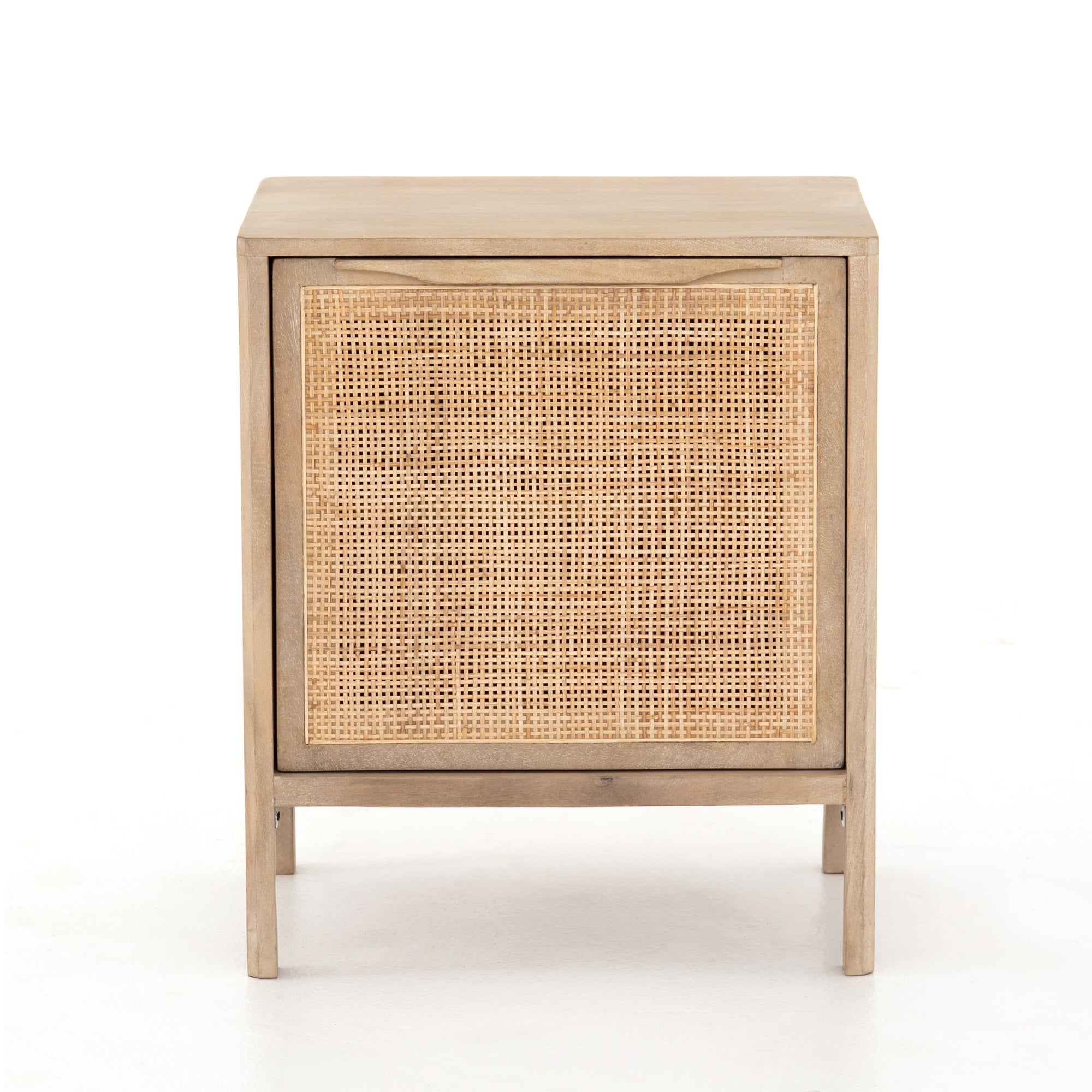 Four Hands Sydney Solid Mango Nightstand with Woven Cane and Removable Shelf