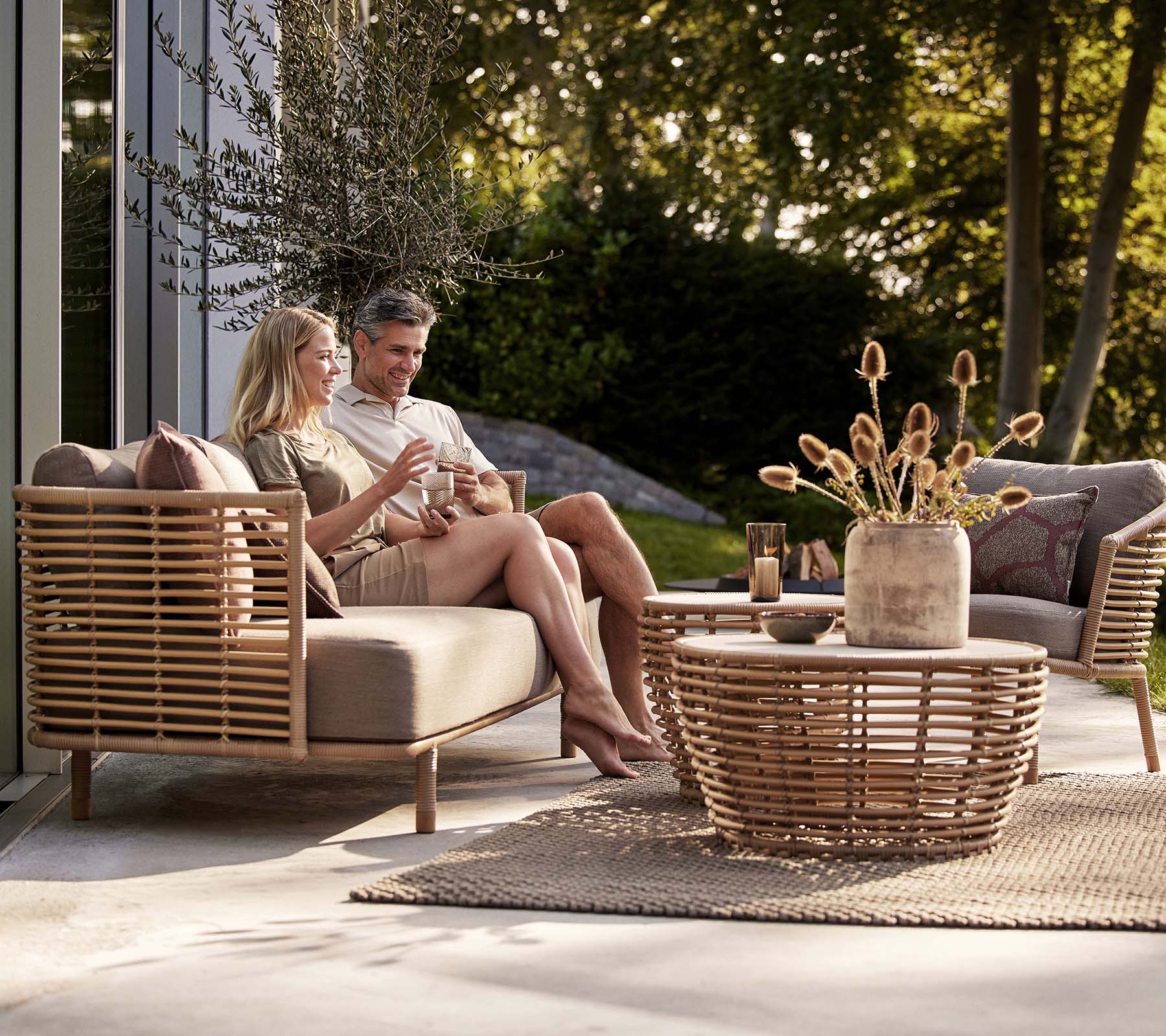 Cane-line Sense Weather-Resistant Elegant Lounge Chair with QuickDry Cushions