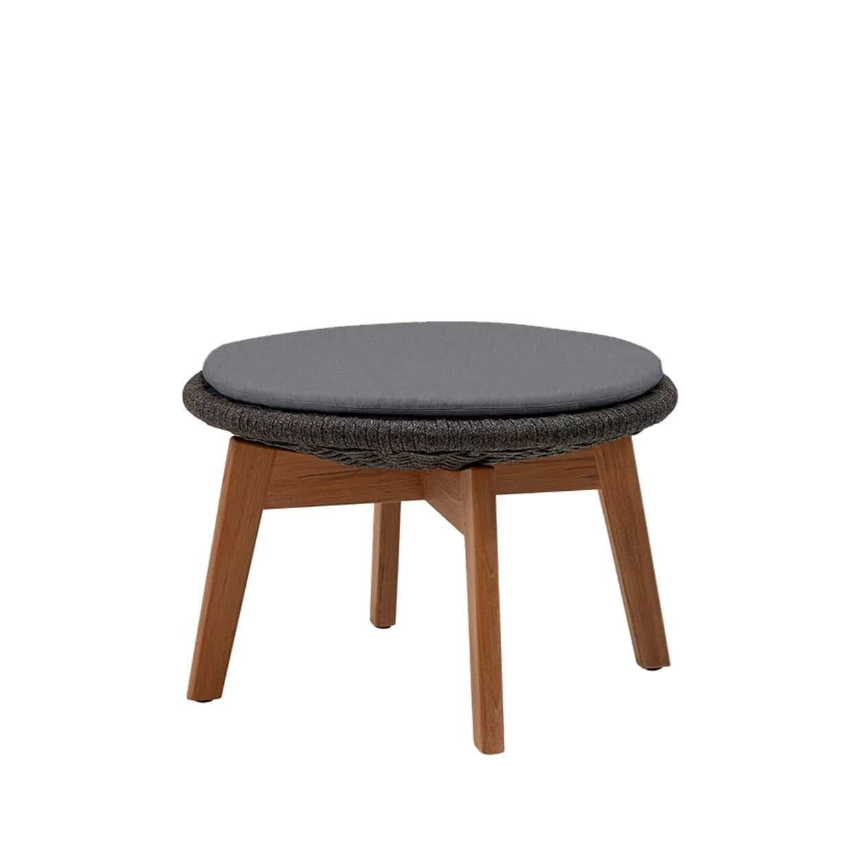 Cane-line Peacock Comfortable Outdoor Footstool & Side Table