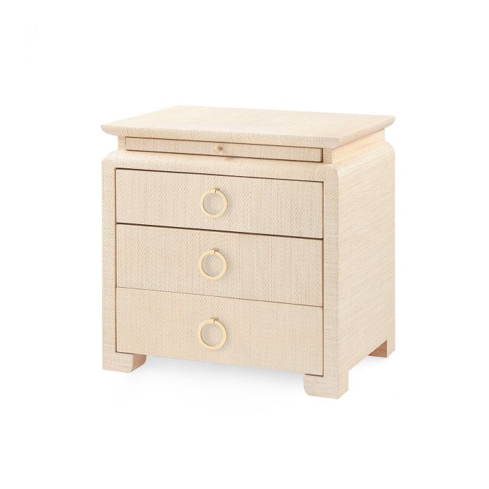 Villa & House Elina Luxury 3-Drawer Side Table with Pull-Out Tray