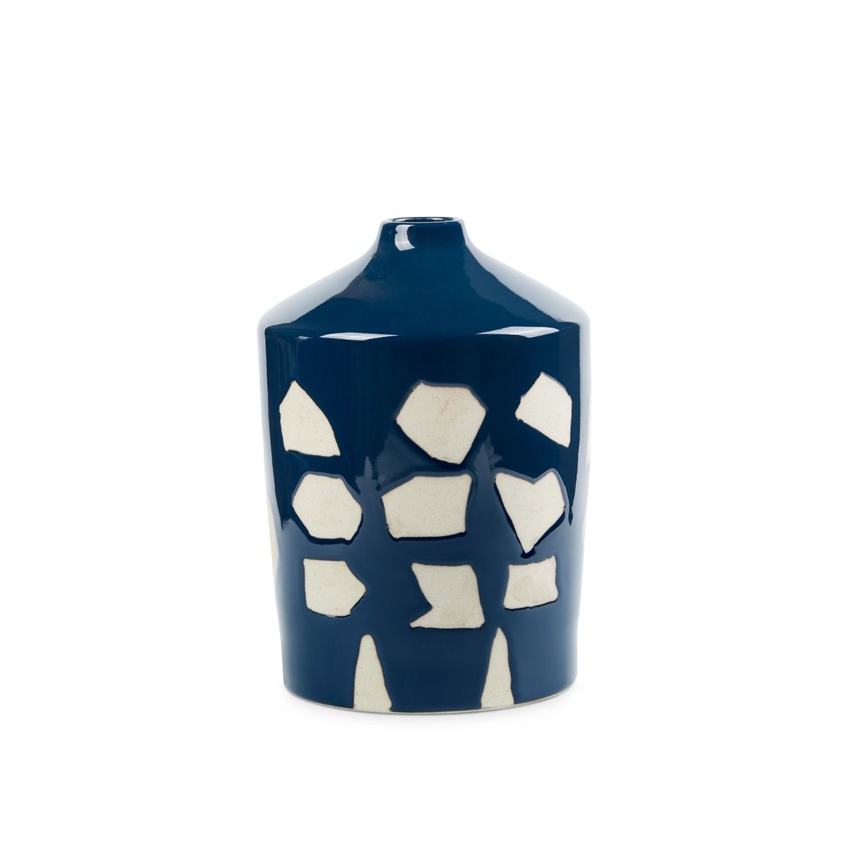 Villa & House Exquisite Taylor Vase with Abstract Blue - White Pattern