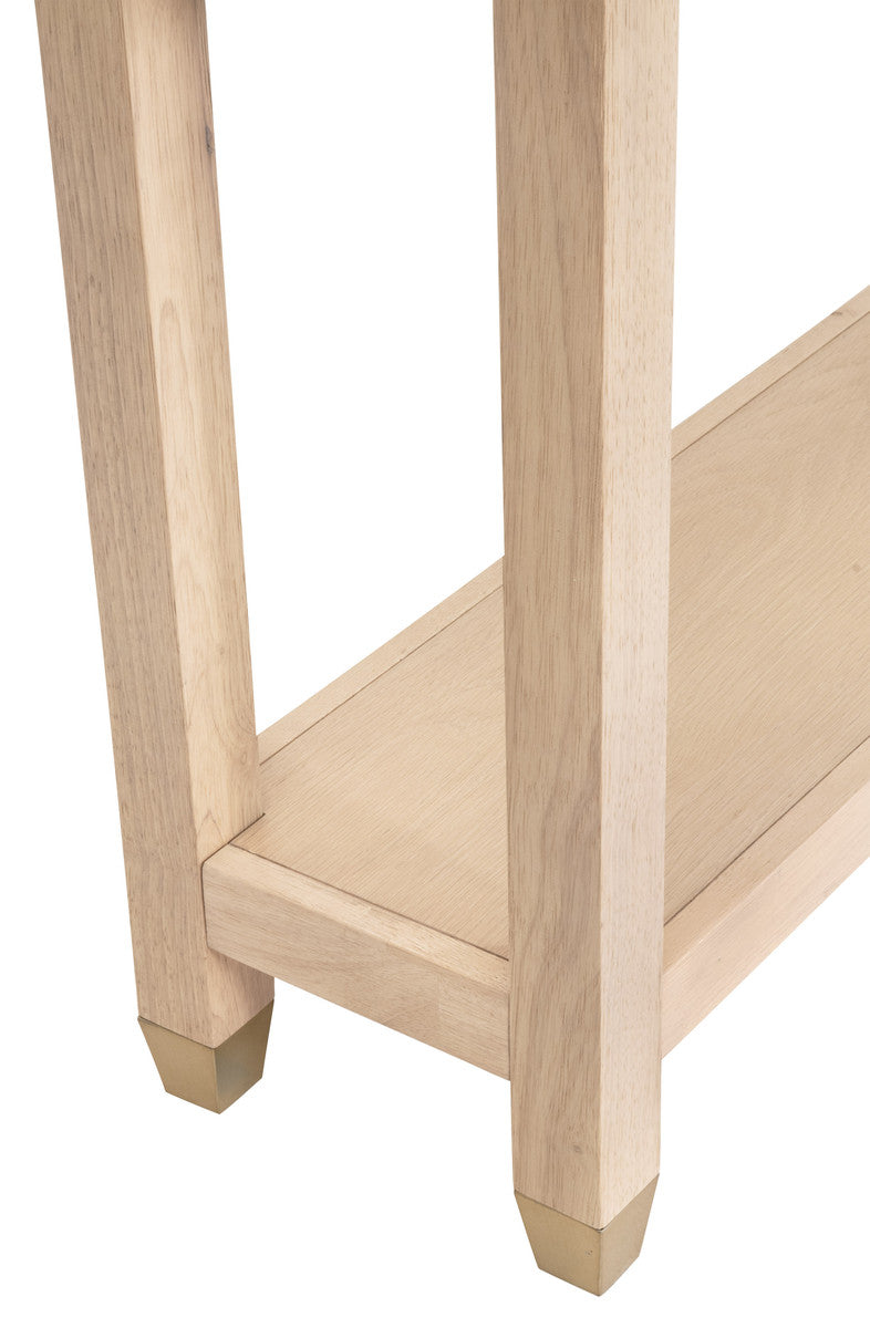 Essentials For Living's Elegant Stella Light Honey Oak Narrow Console Table