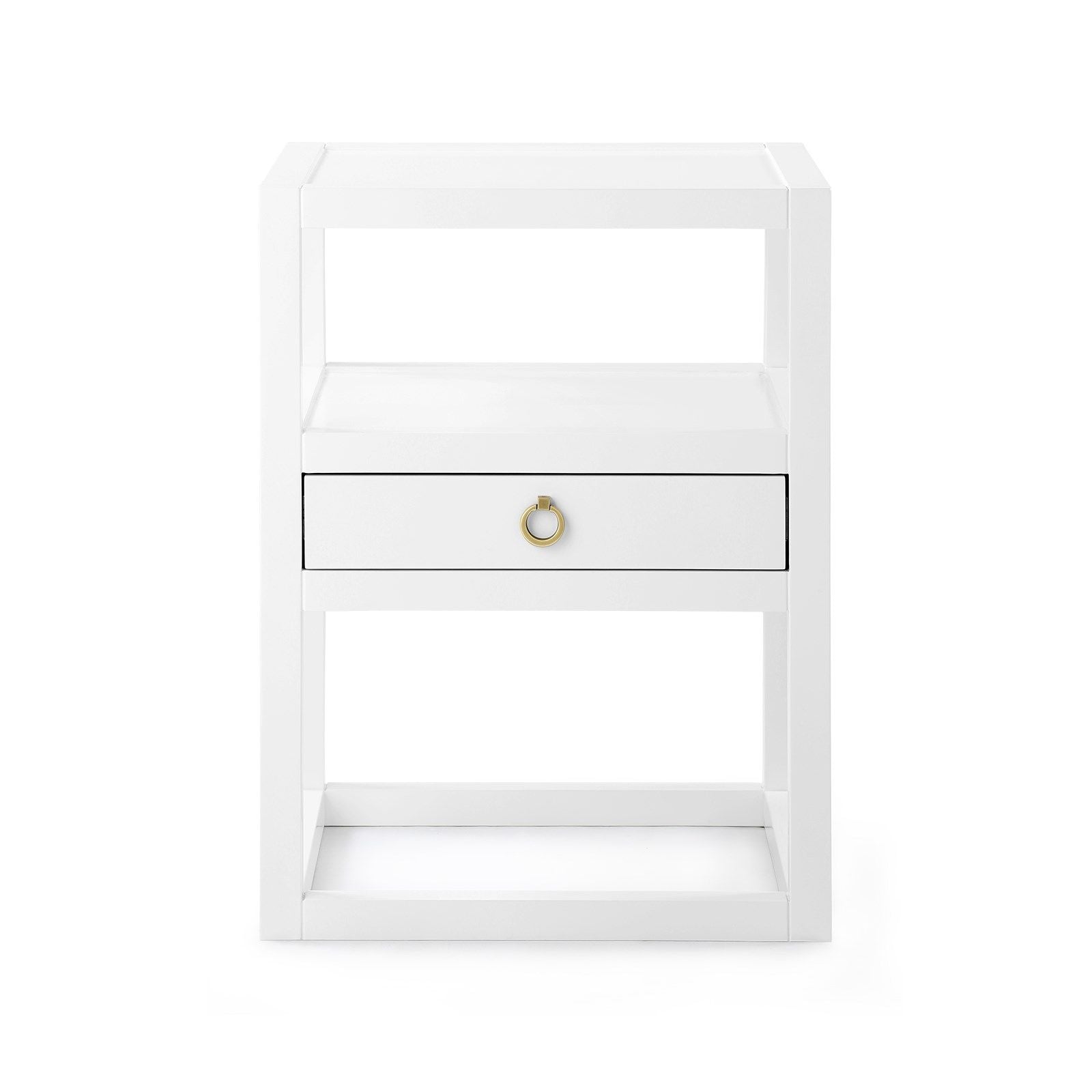 Villa & House Newport Stylish 1-Drawer Side Table with Brass Ring Pull