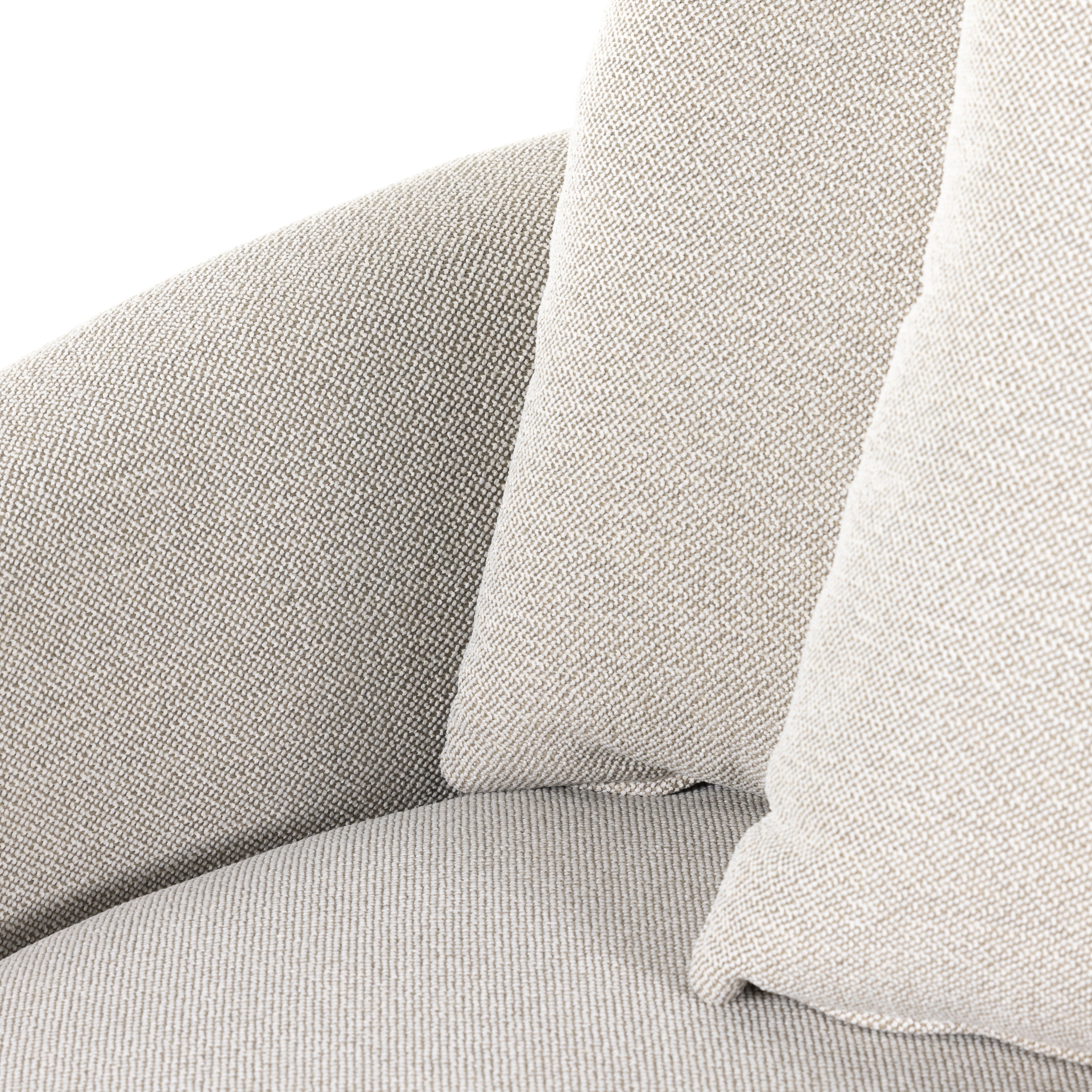 Four Hands Chloe 360-Degree Swiveling U-Shape Accent Chair with Throw Pillows