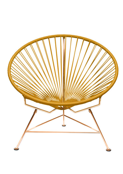 Stylish and Durable Innit Lounge Chair with a Copper-Colored Frame