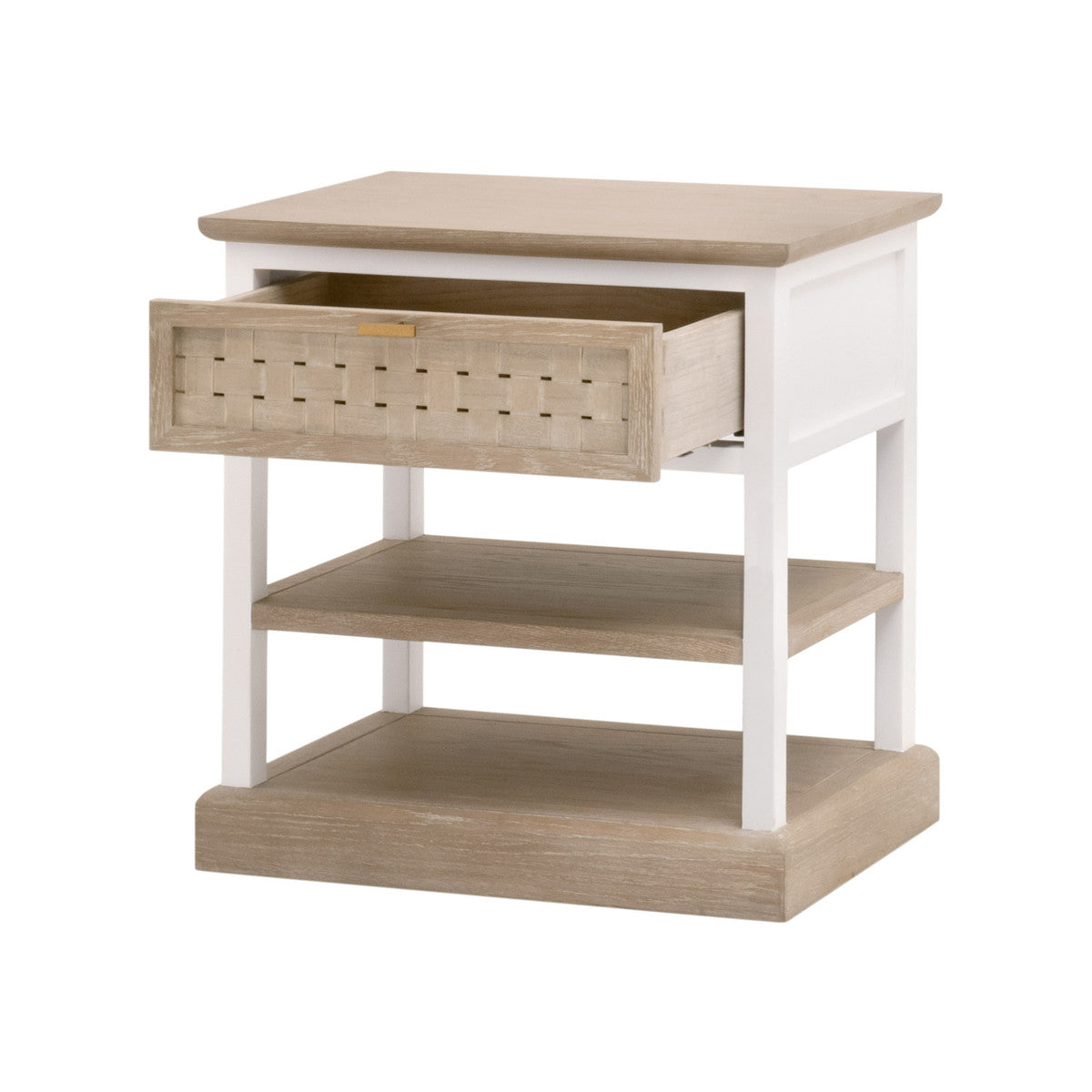 Essentials For Living Stylish One - Drawer Side Table with Wood Weave Design
