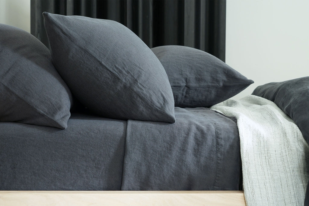 New York-Designed 55% Linen 45% Cotton Soft Flat Sheet