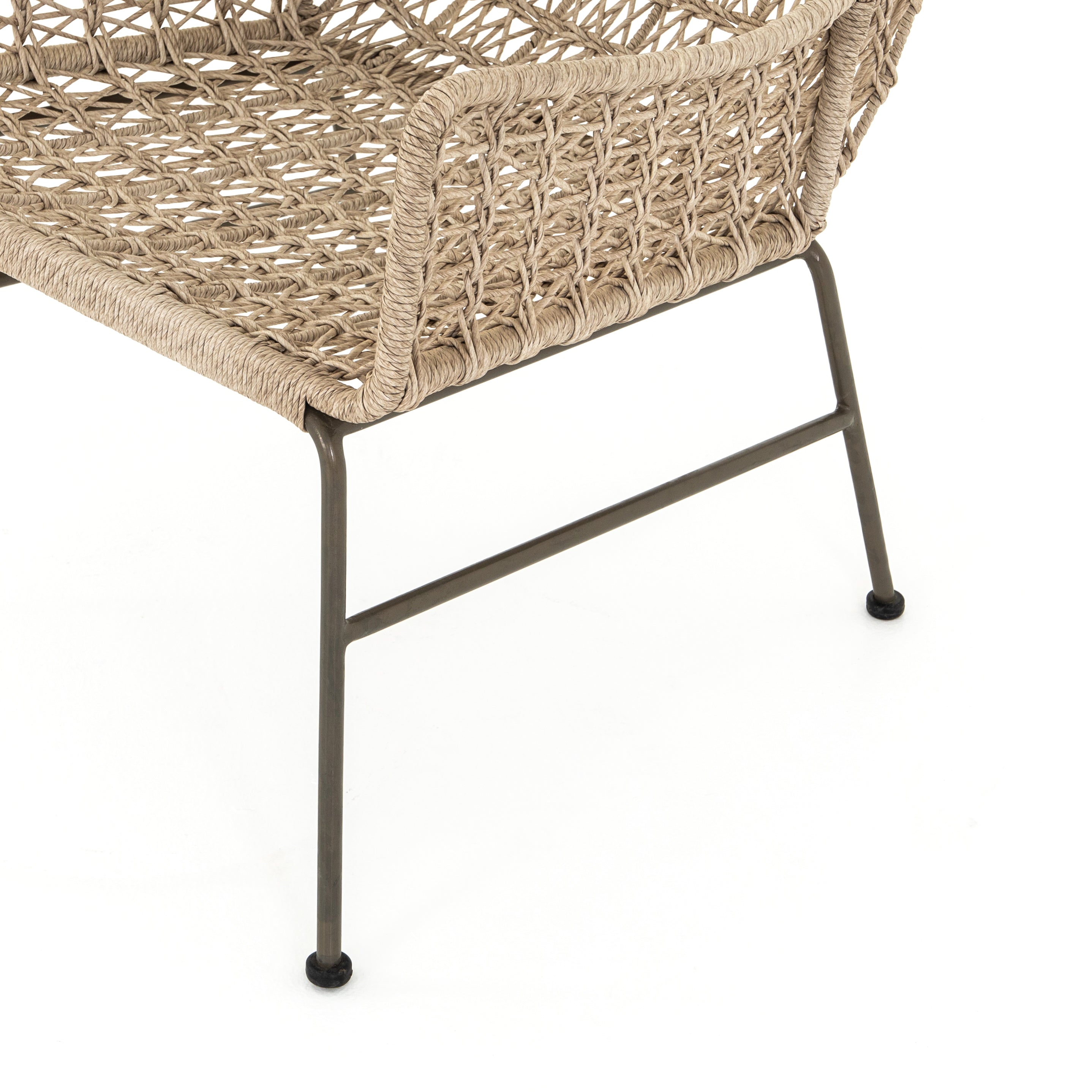 Four Hands Bandera Modern Outdoor Woven Club Chair with Black Iron Base
