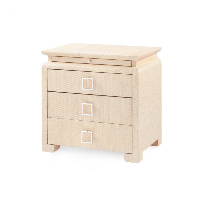 Villa & House Elina Luxury 3-Drawer Side Table with Pull-Out Tray