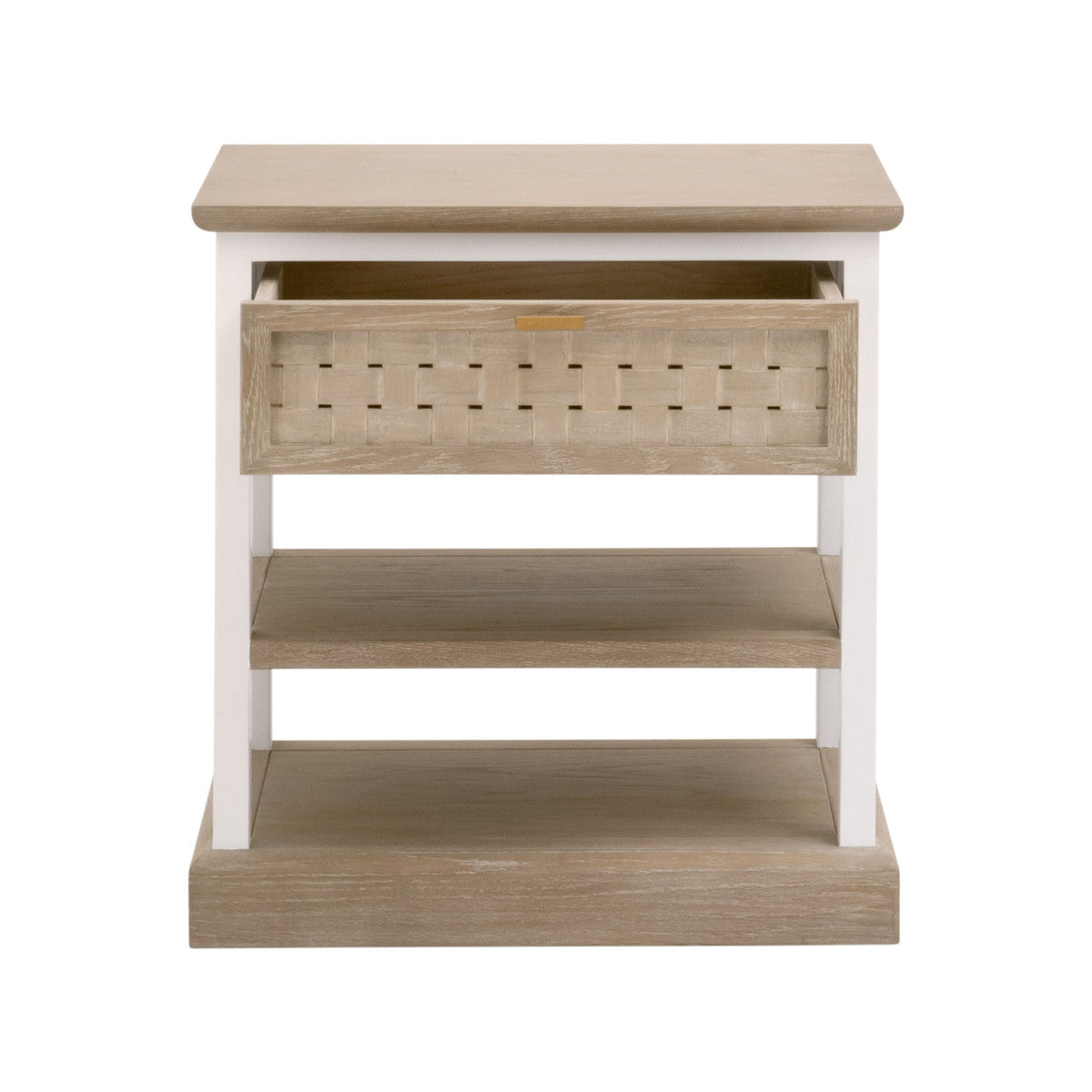Essentials For Living Stylish One - Drawer Side Table with Wood Weave Design