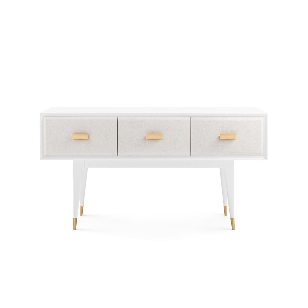 Villa & House Elisa 3 - Drawer Eggshell Console Table in Mottled Gray