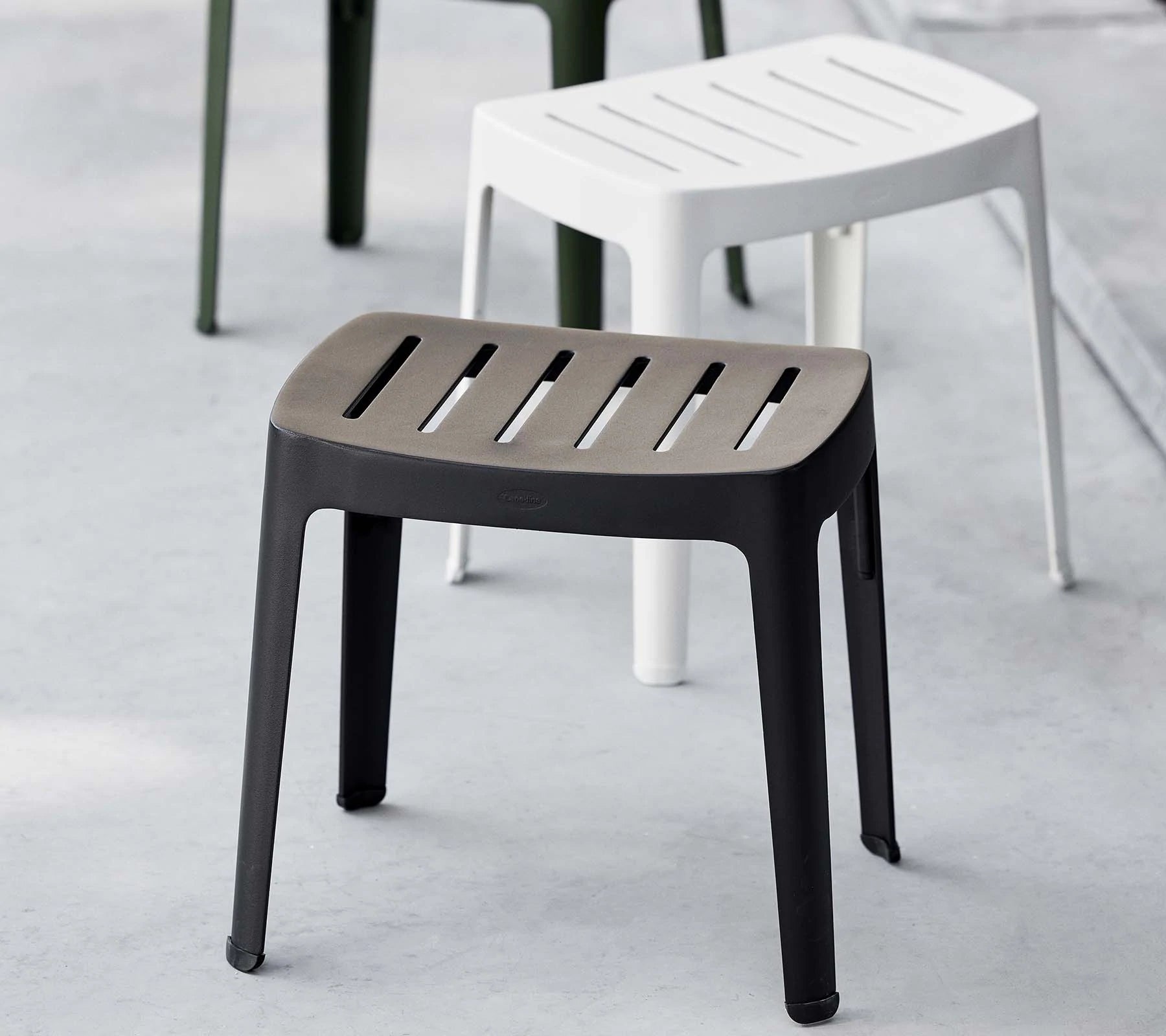 Cane-line Modern Stackable Cut Stool for Indoor and Outdoor Use