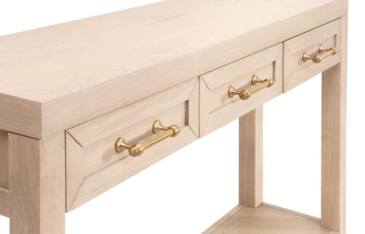 Essentials For Living's Elegant Stella Light Honey Oak Narrow Console Table