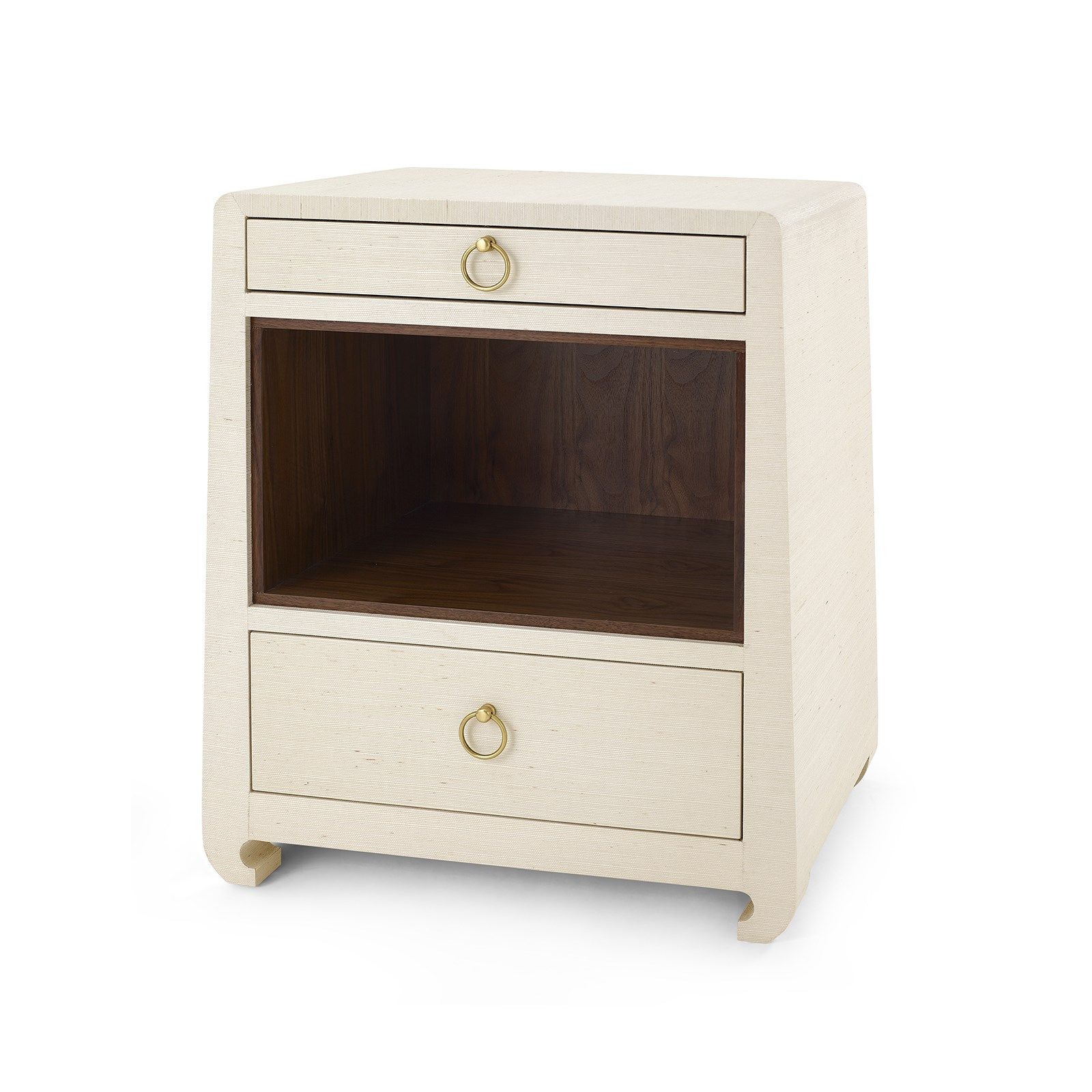 Villa & House Ming Flax Brown 2-Drawer Side Table with Elegant Design