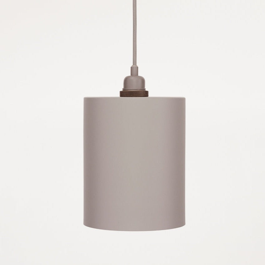 Frama's Stylish Powder - Coated Grey Geometric Cylinder Shade Lamp